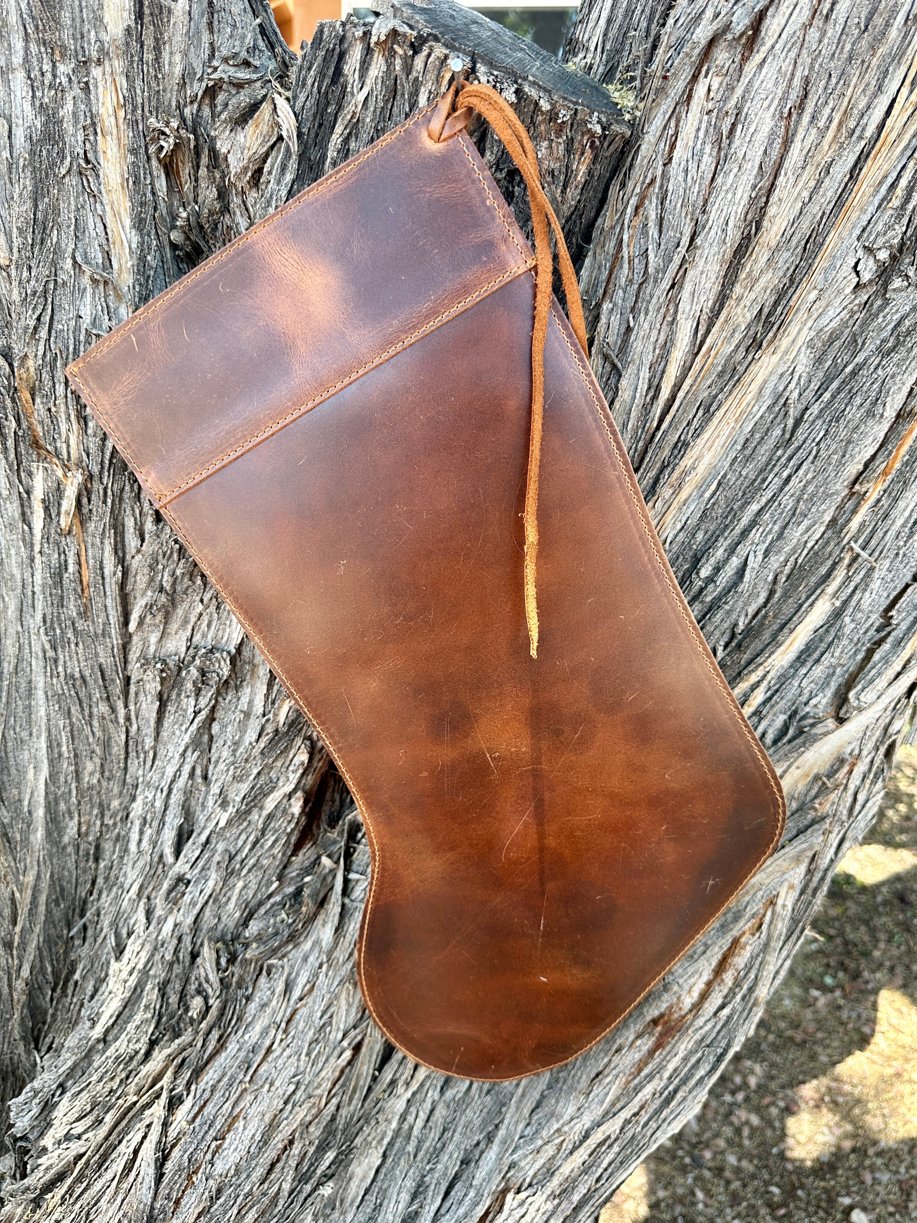 Genuine Tooled Leather Cowhide Stocking