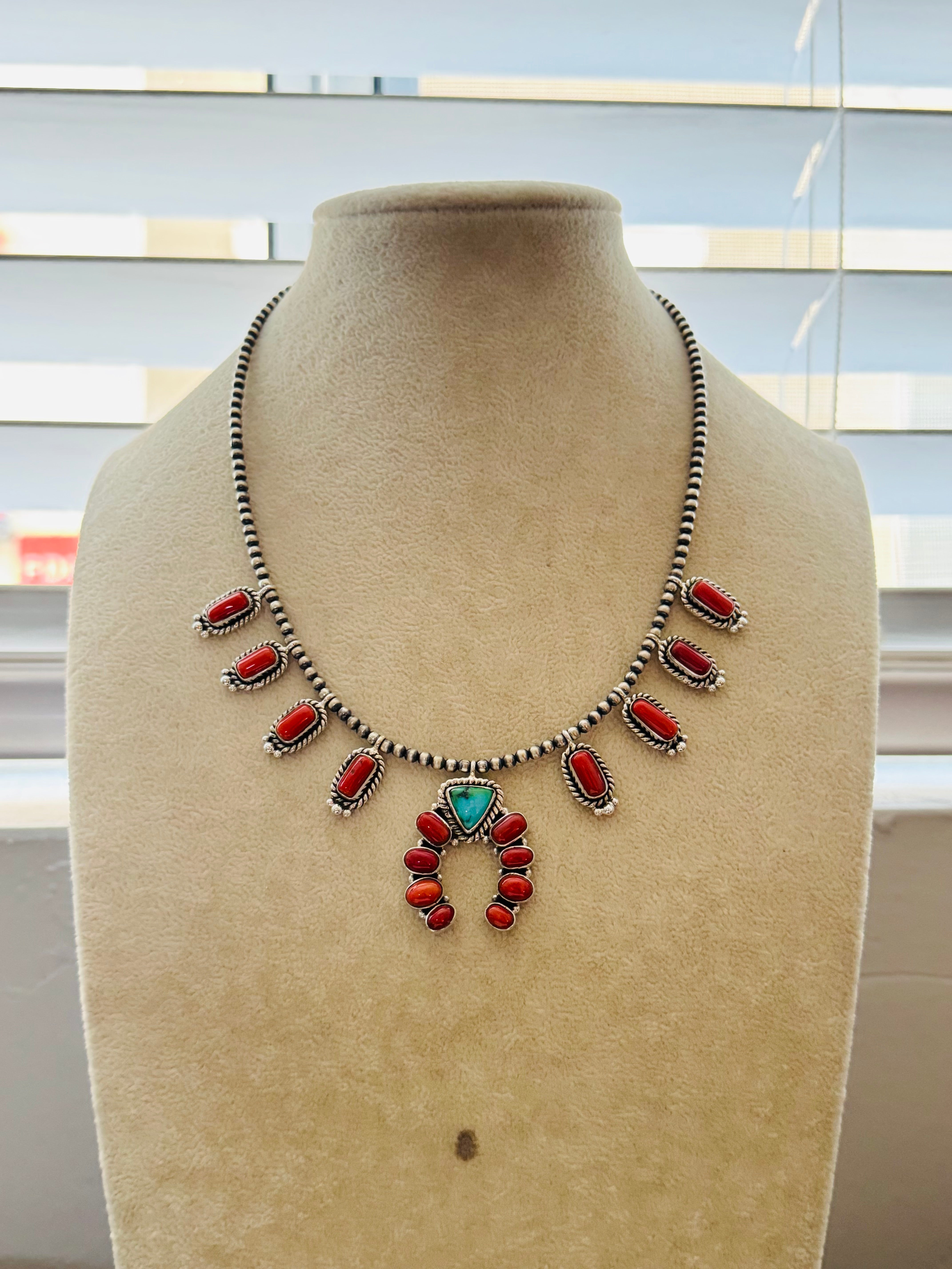 Southwest Handmade Multi Stone & Sterling Silver Naja Necklace