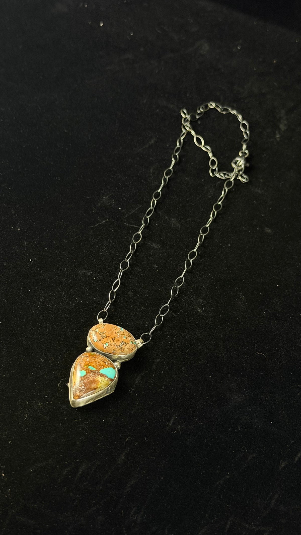 Navajo Made Royston Turquoise & Sterling Silver Necklace
