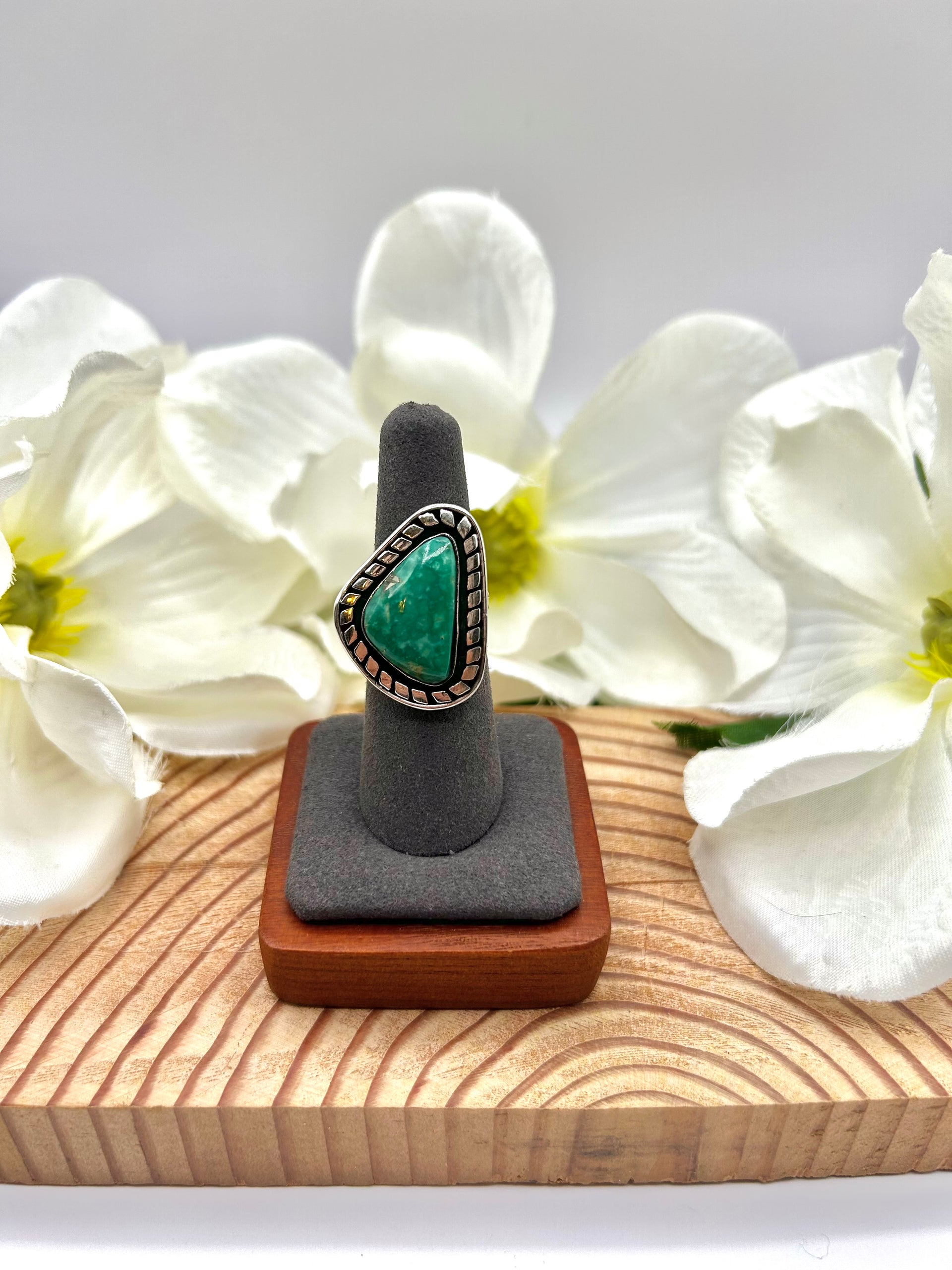 Mike Smith Kingman Turquoise & Sterling Silver Ring Size 6.5