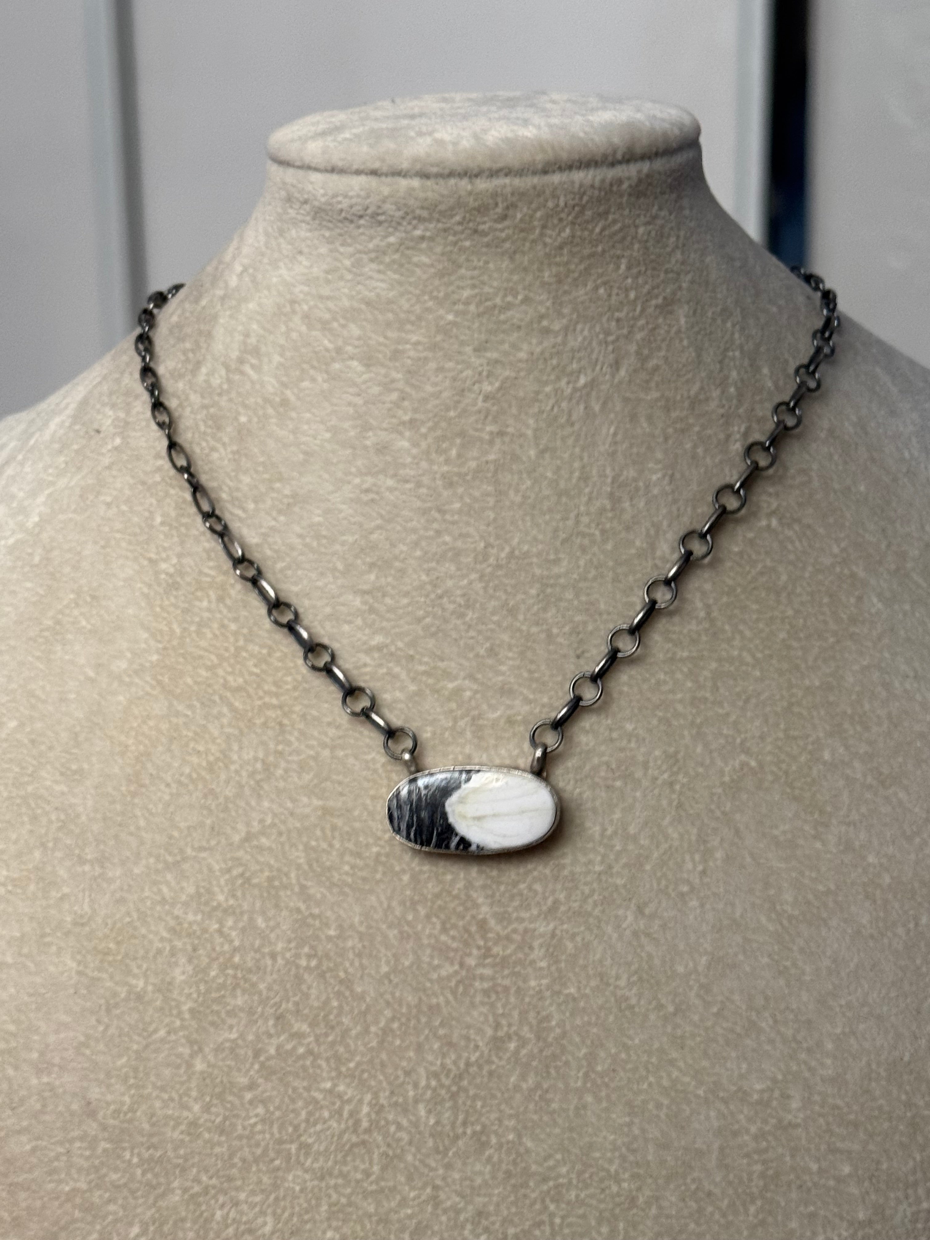 Eli Skeets White Buffalo & Sterling Silver Necklace