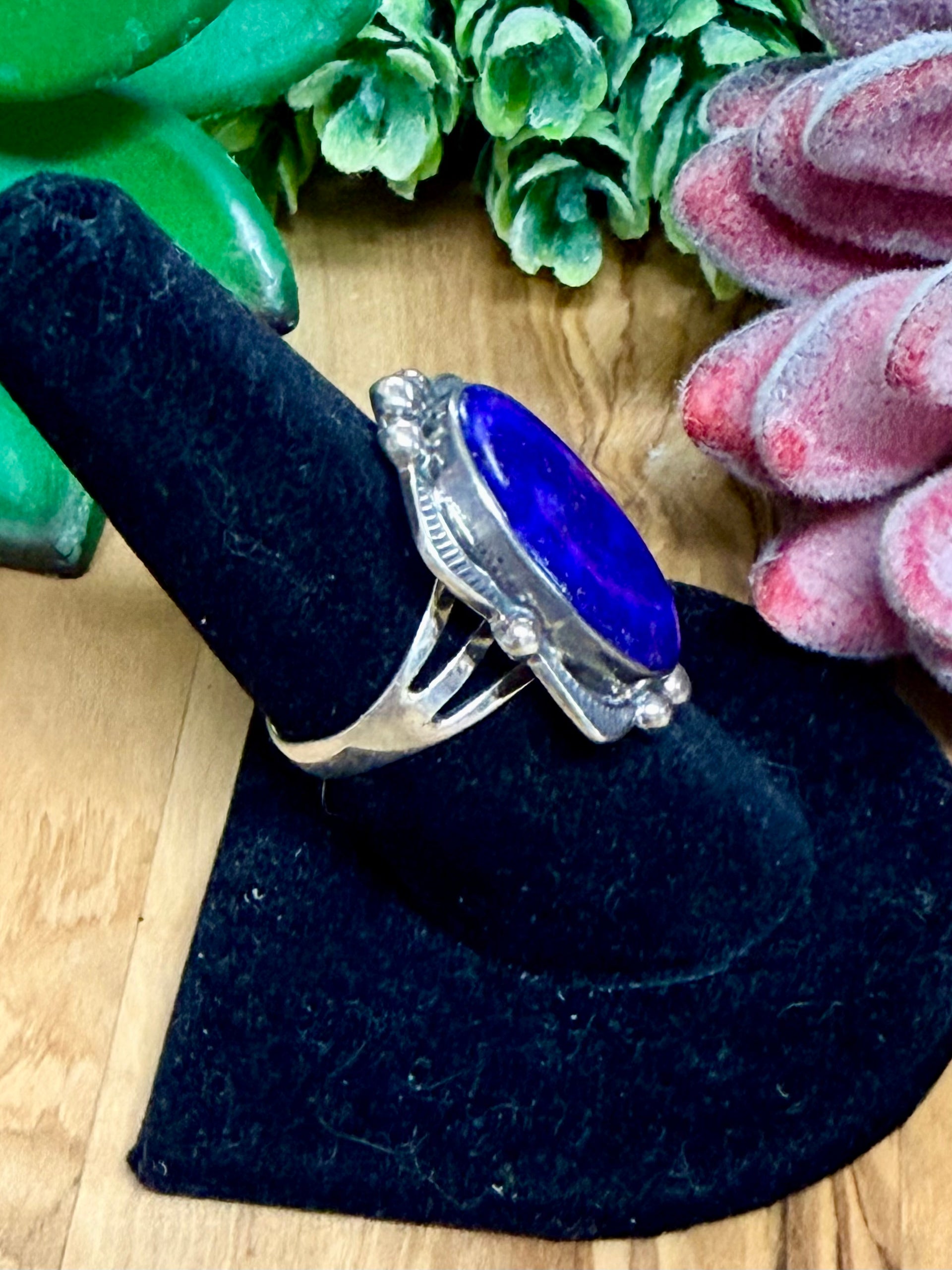 Southwest Handmade Lapis & Sterling Silver Ring