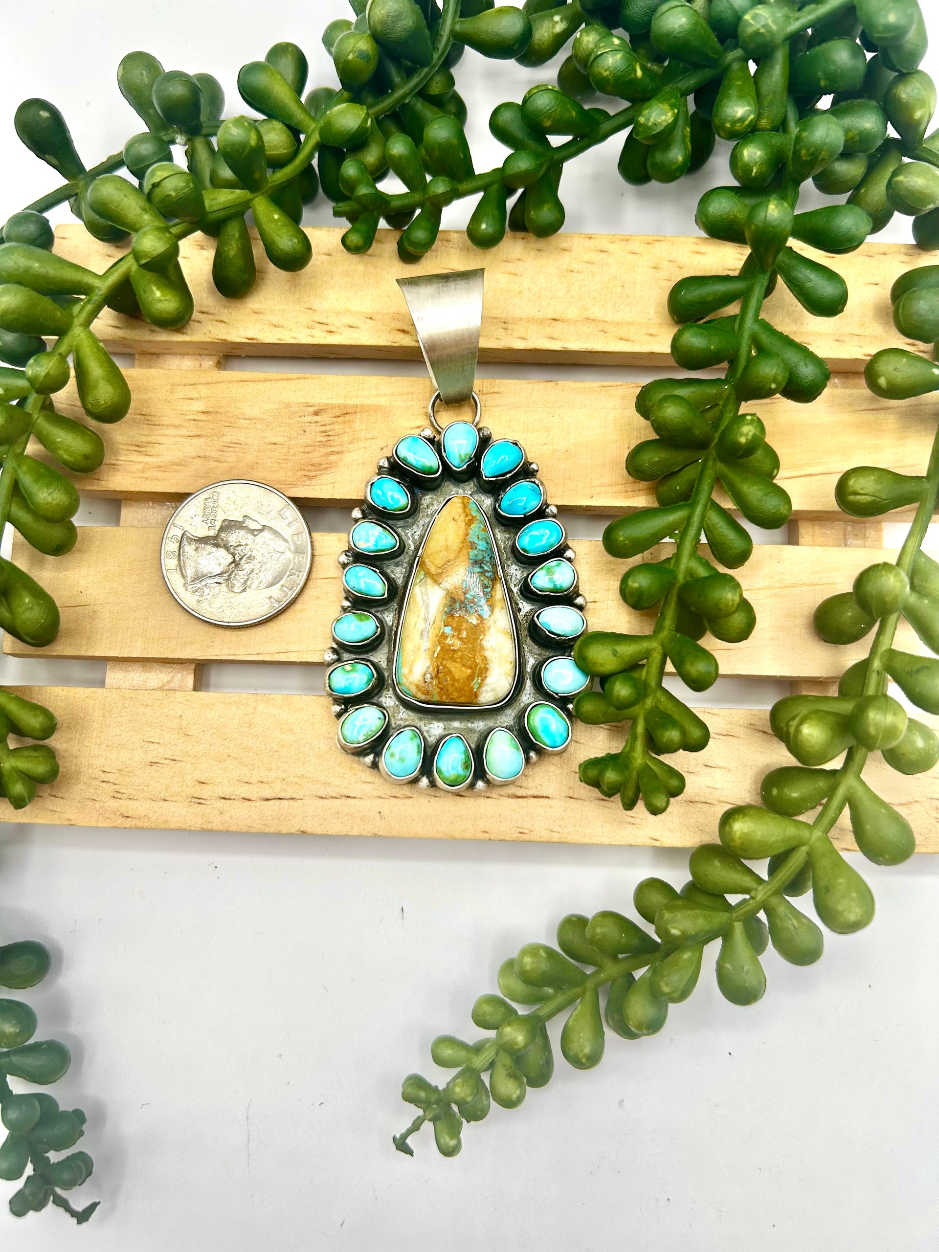 Ella Peters Mixed Turquoise & Sterling Silver Pendant