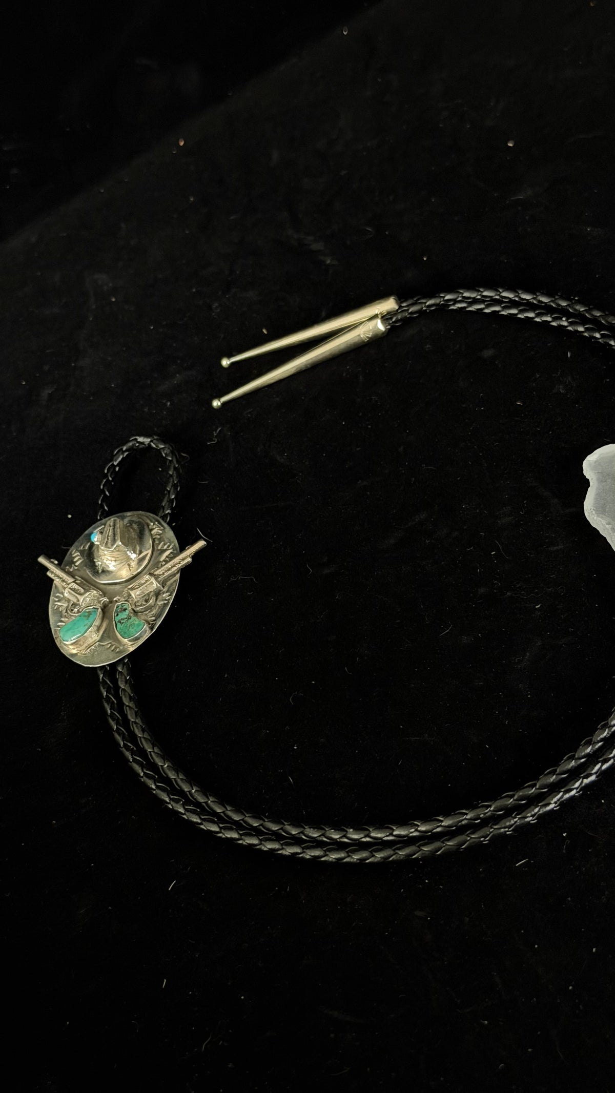 Navajo Made Kingman Turquoise & Sterling Silver Bolo Tie