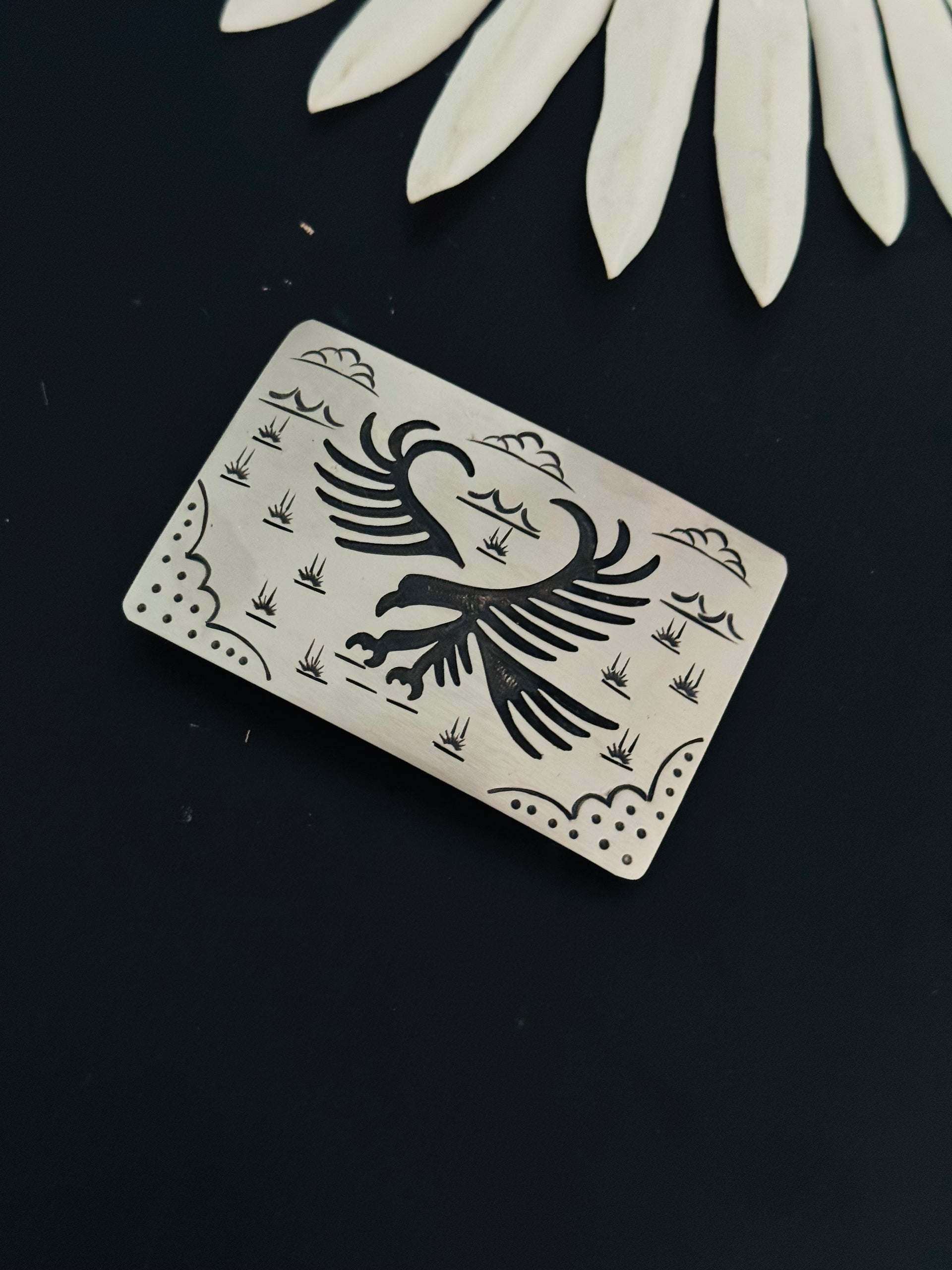 Navajo Made Sterling Silver Belt Buckle