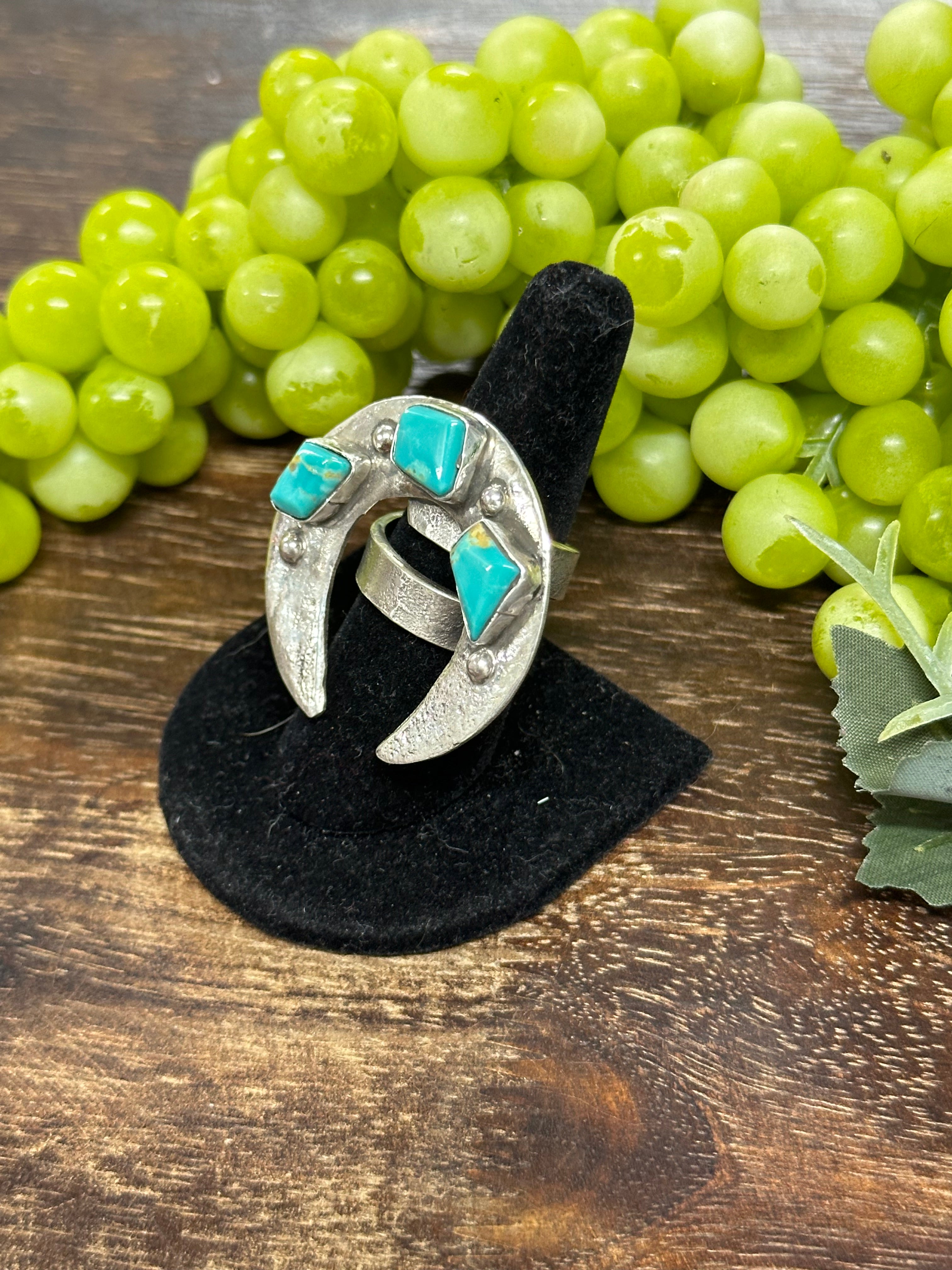 Jude Candalaria Royston Turquoise Sterling Silver Adjustable Ring