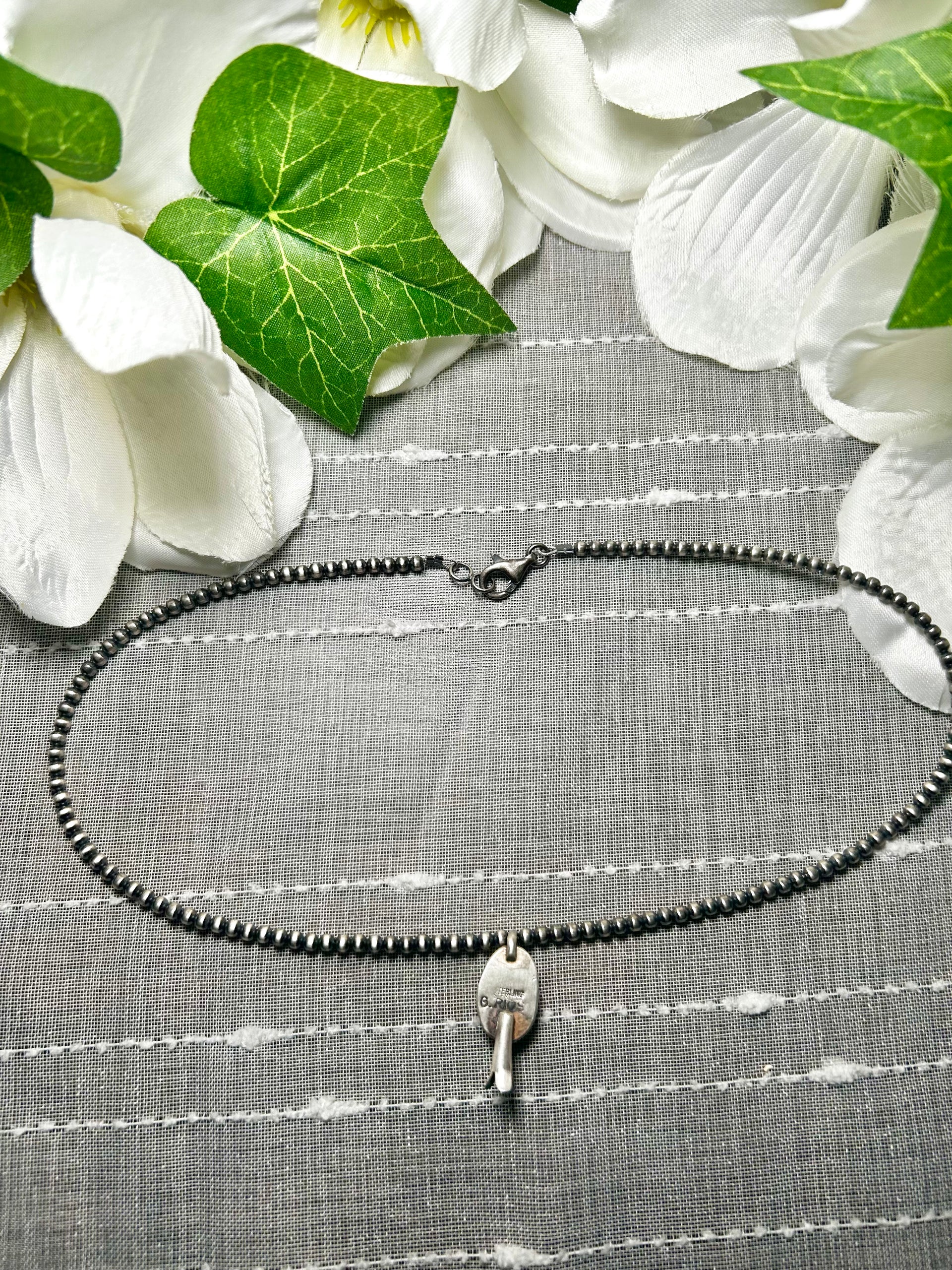 George Rios Palomino Variscite & Sterling Silver Necklace