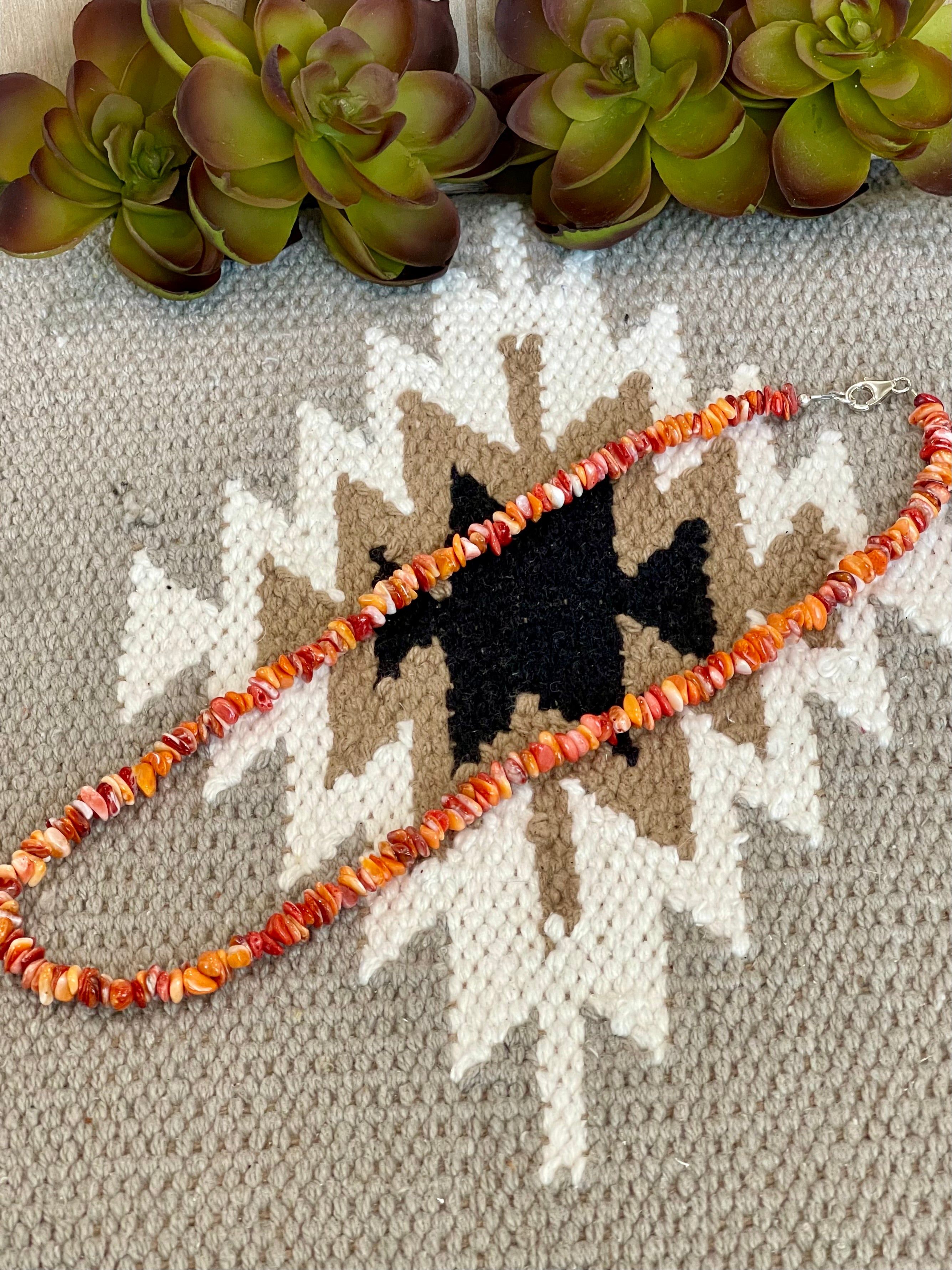 Southwest Handmade Spiny Oyster Beaded Necklace