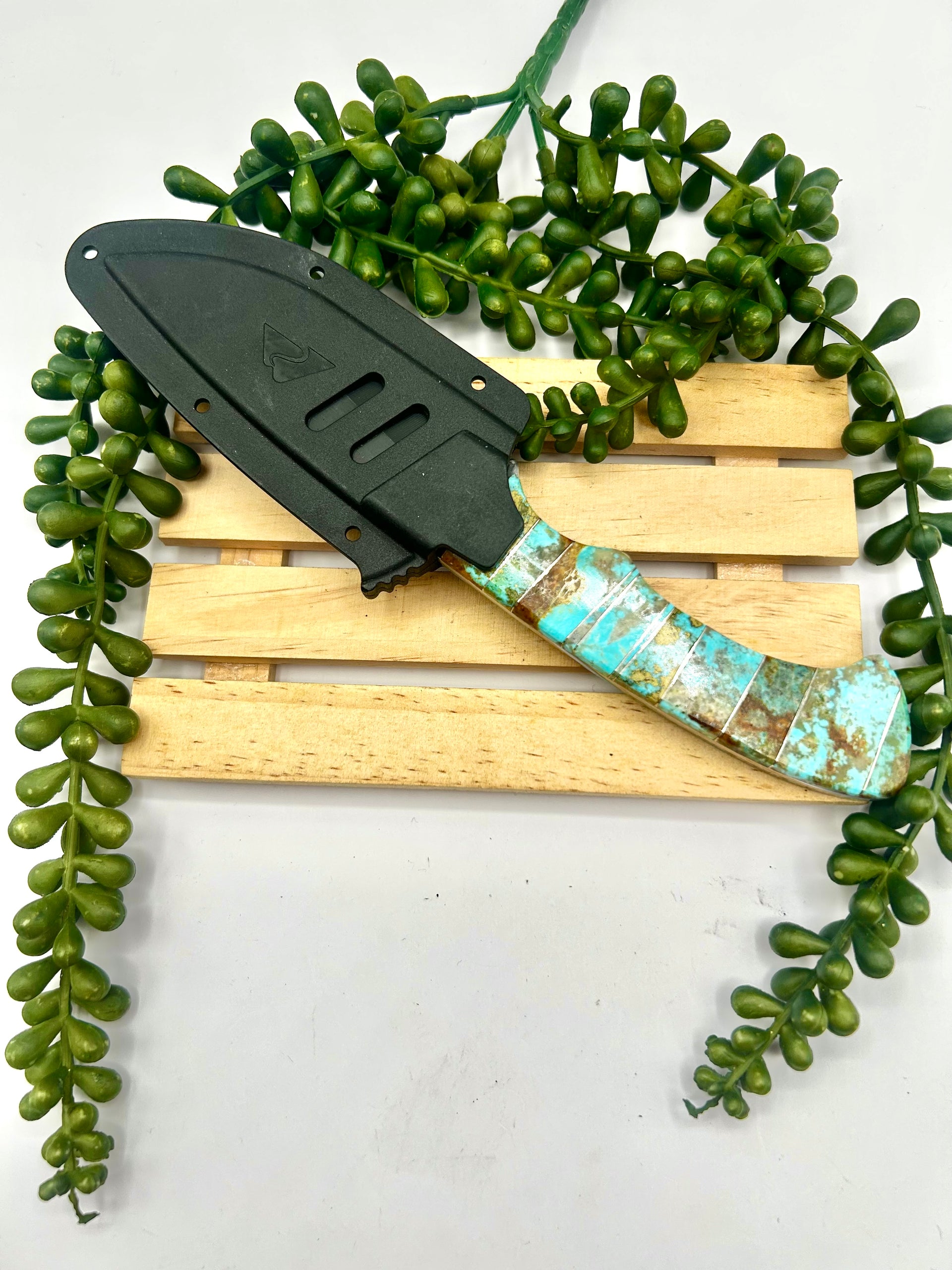 Navajo Made #8 Turquoise Inlay Stainless Steel Knife