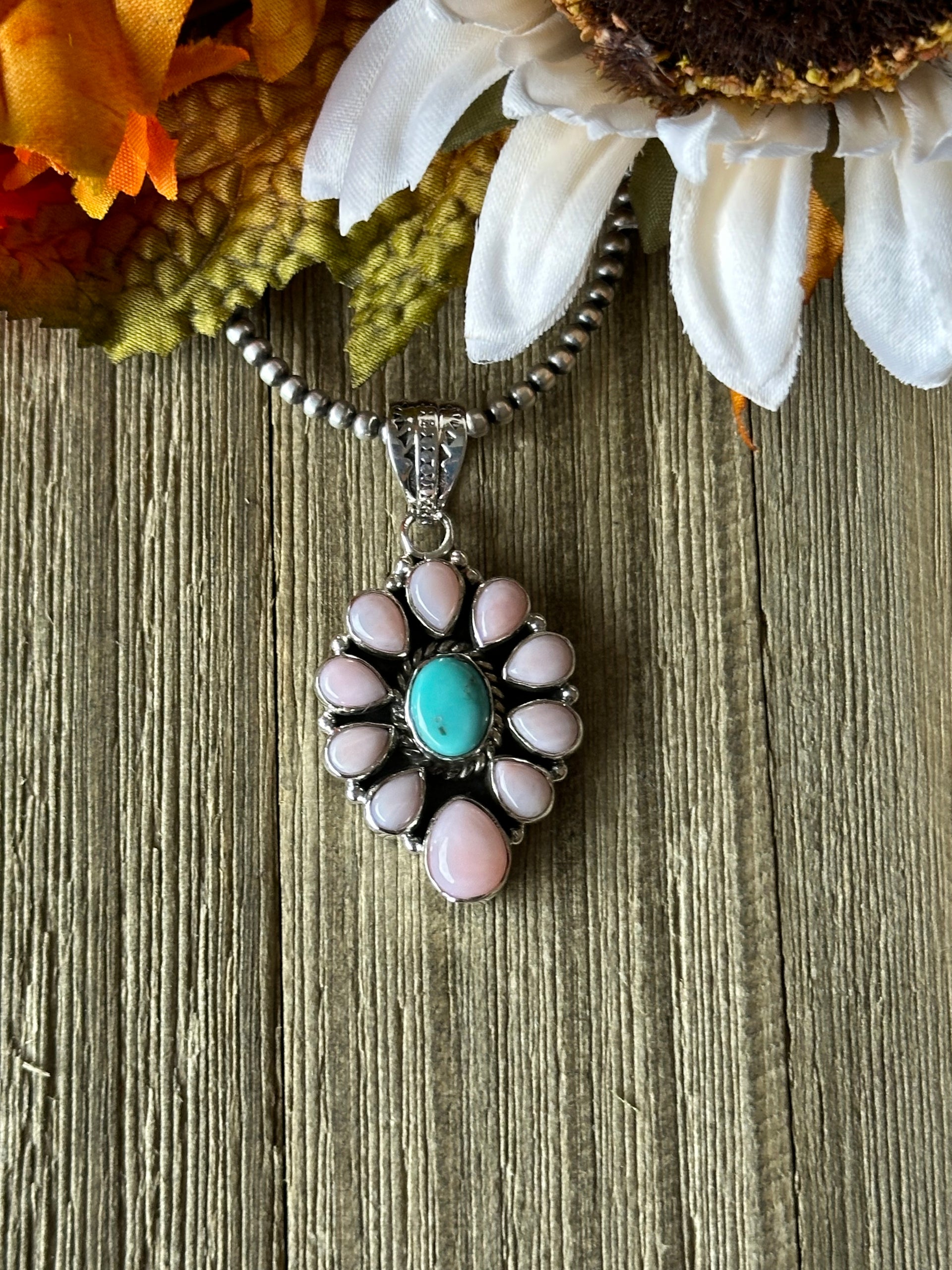 Southwest Handmade Multi Stone & Sterling Silver Pendant
