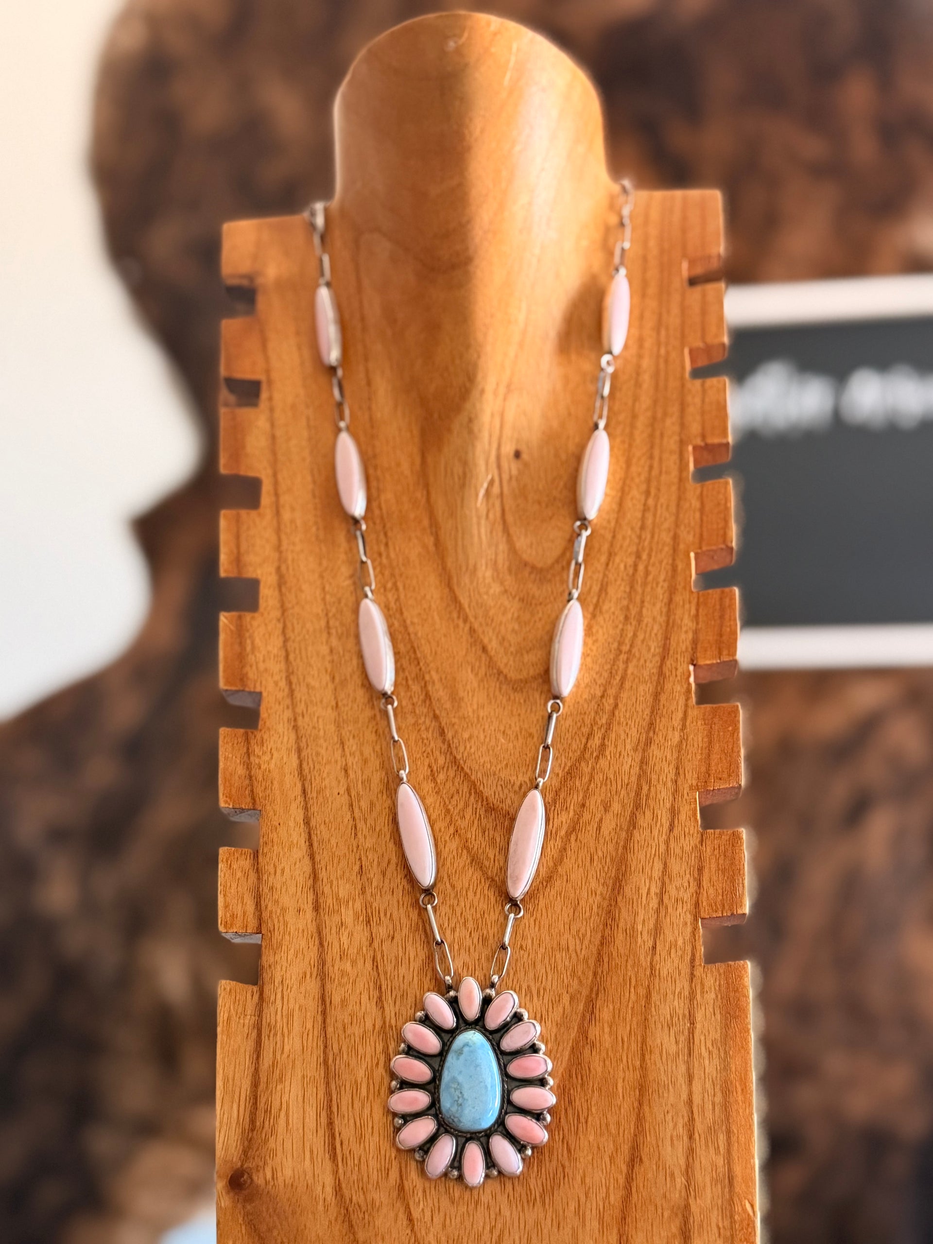 Navajo Made Multi Stone & Sterling Silver Necklace Set