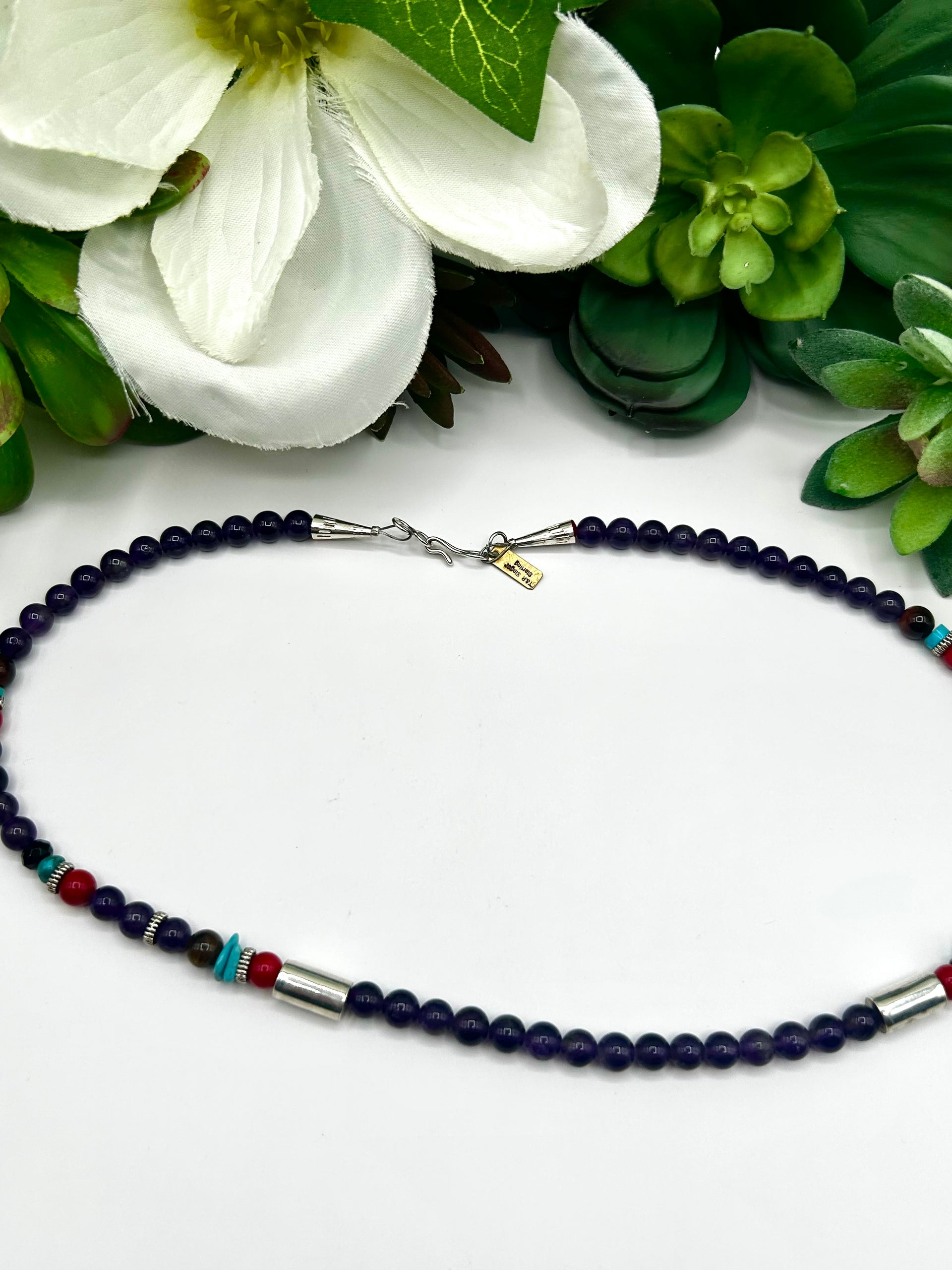 T & R Singer Multi Stone Necklace