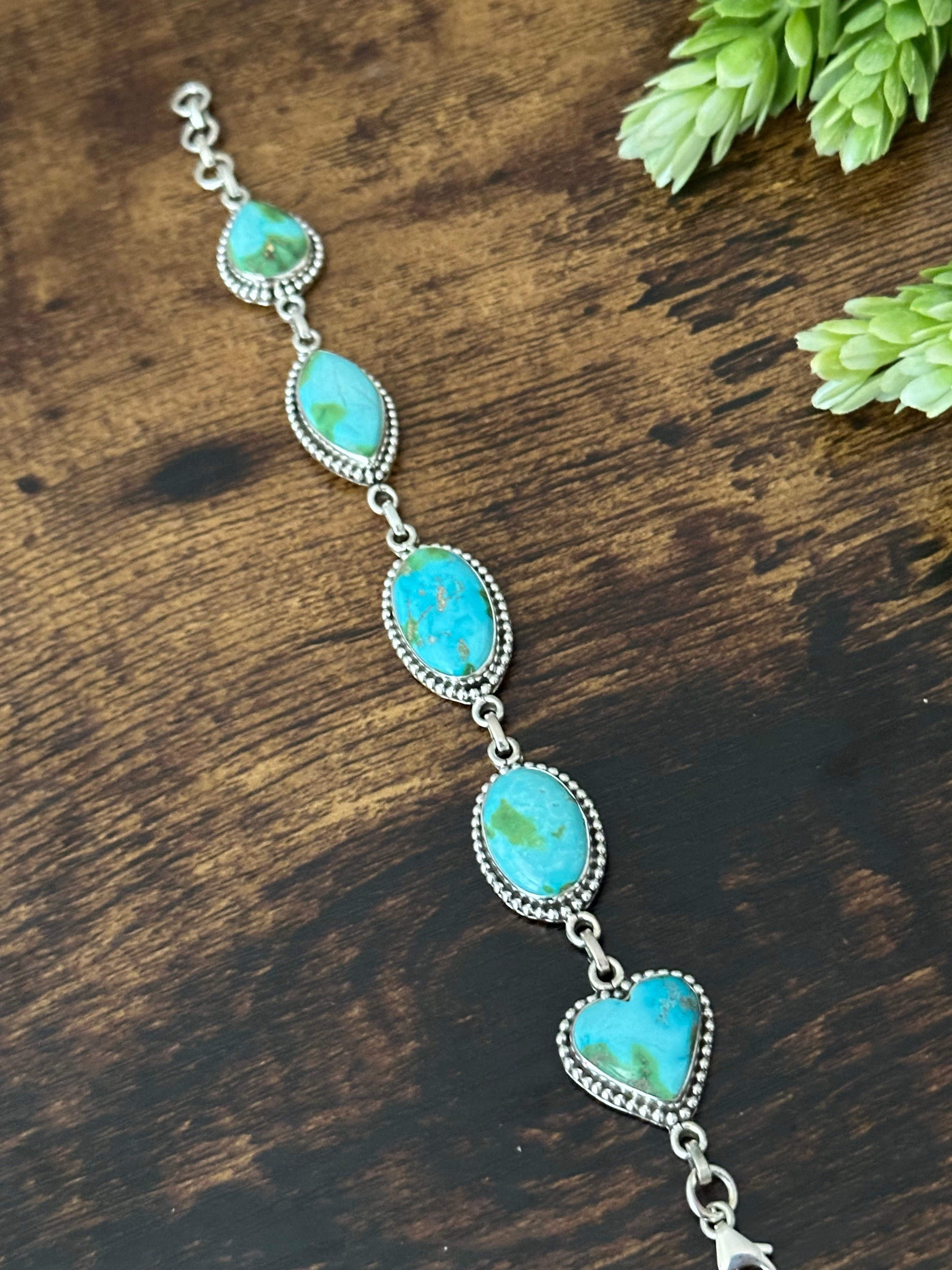 Southwest Made Sonoran Mountain Turquoise & Sterling Silver Bracelet