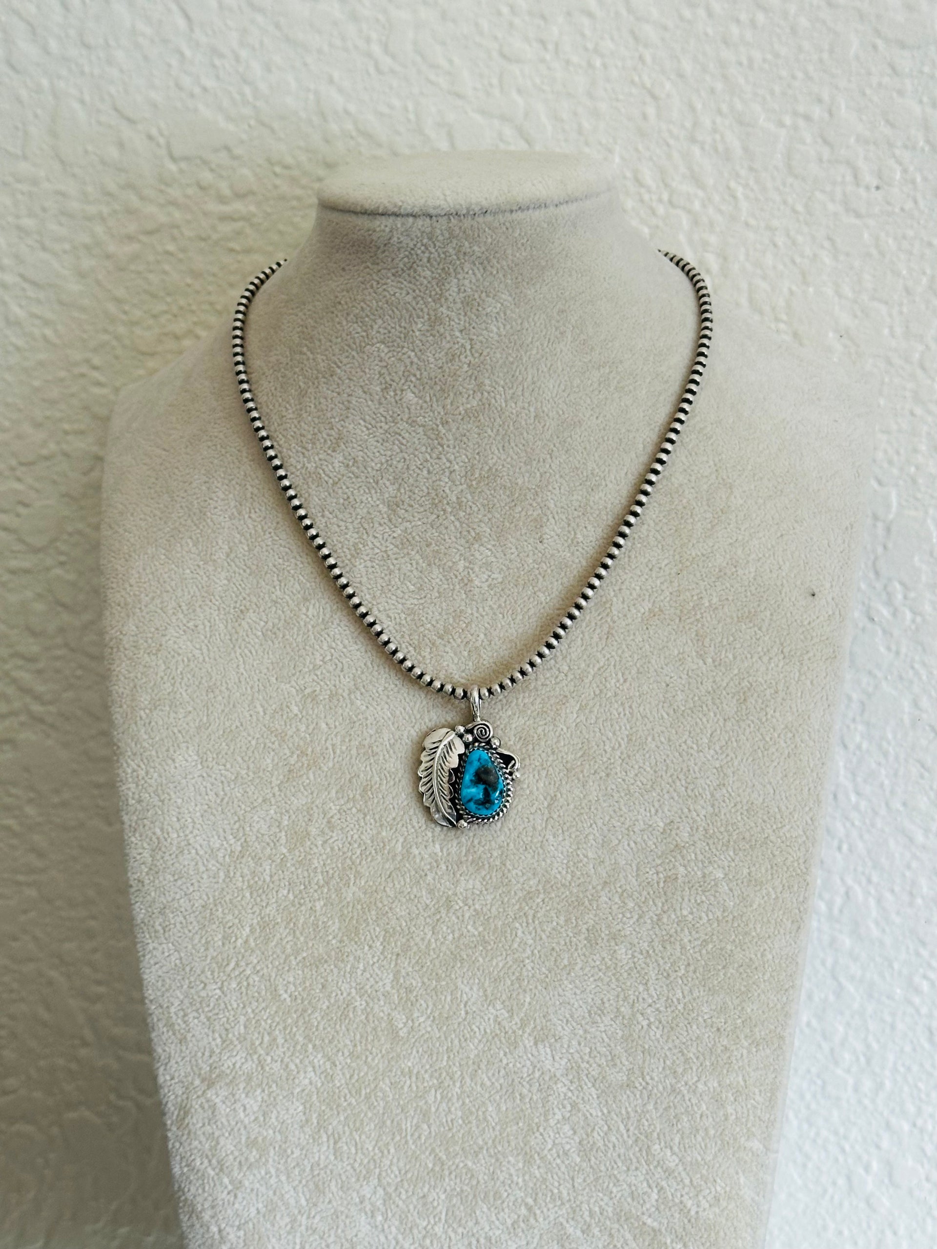 Julia Etsitty Kingman Turquoise & Sterling Silver Pendants