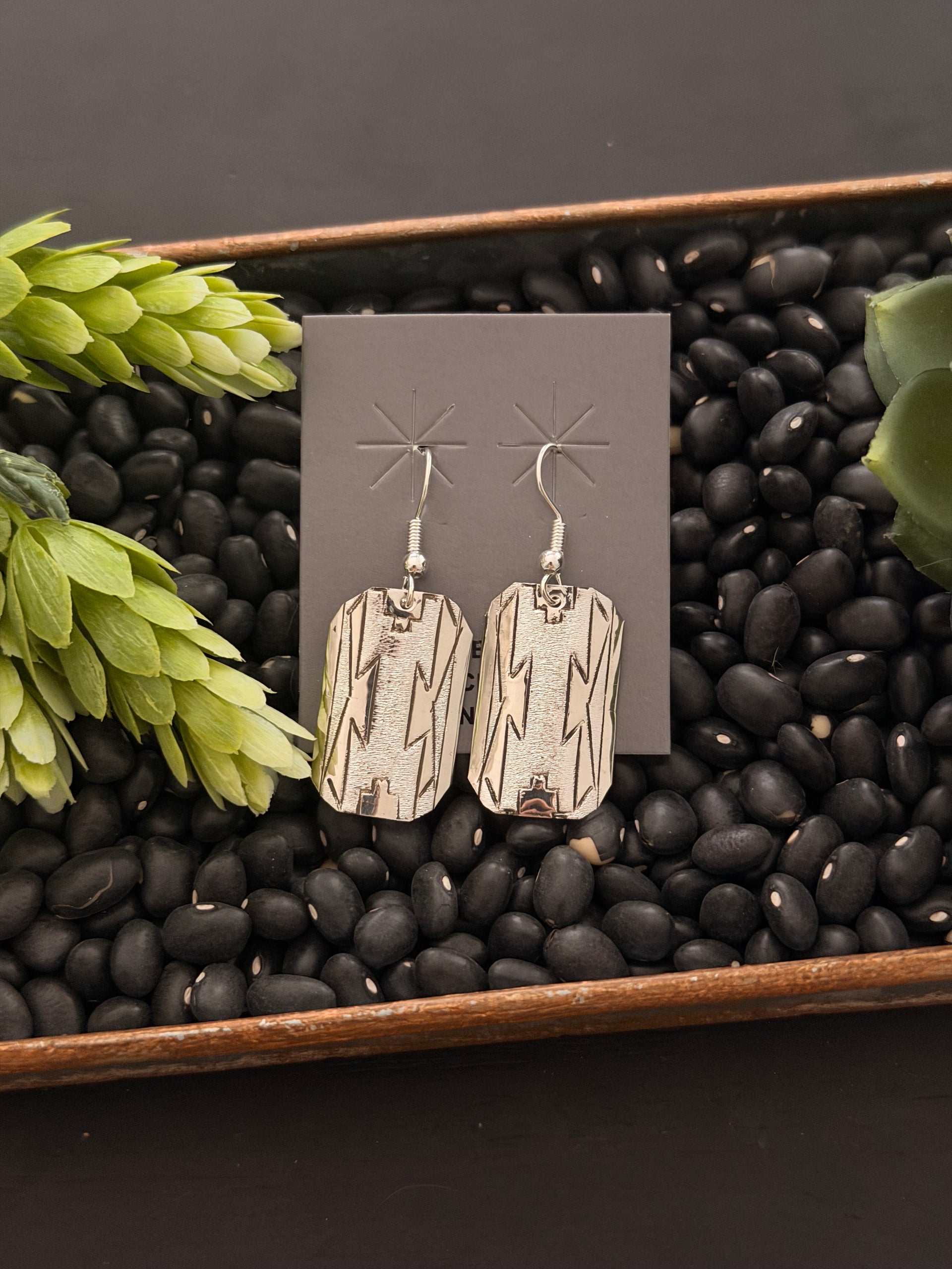 Navajo Made Sterling Silver Dangle Earrings