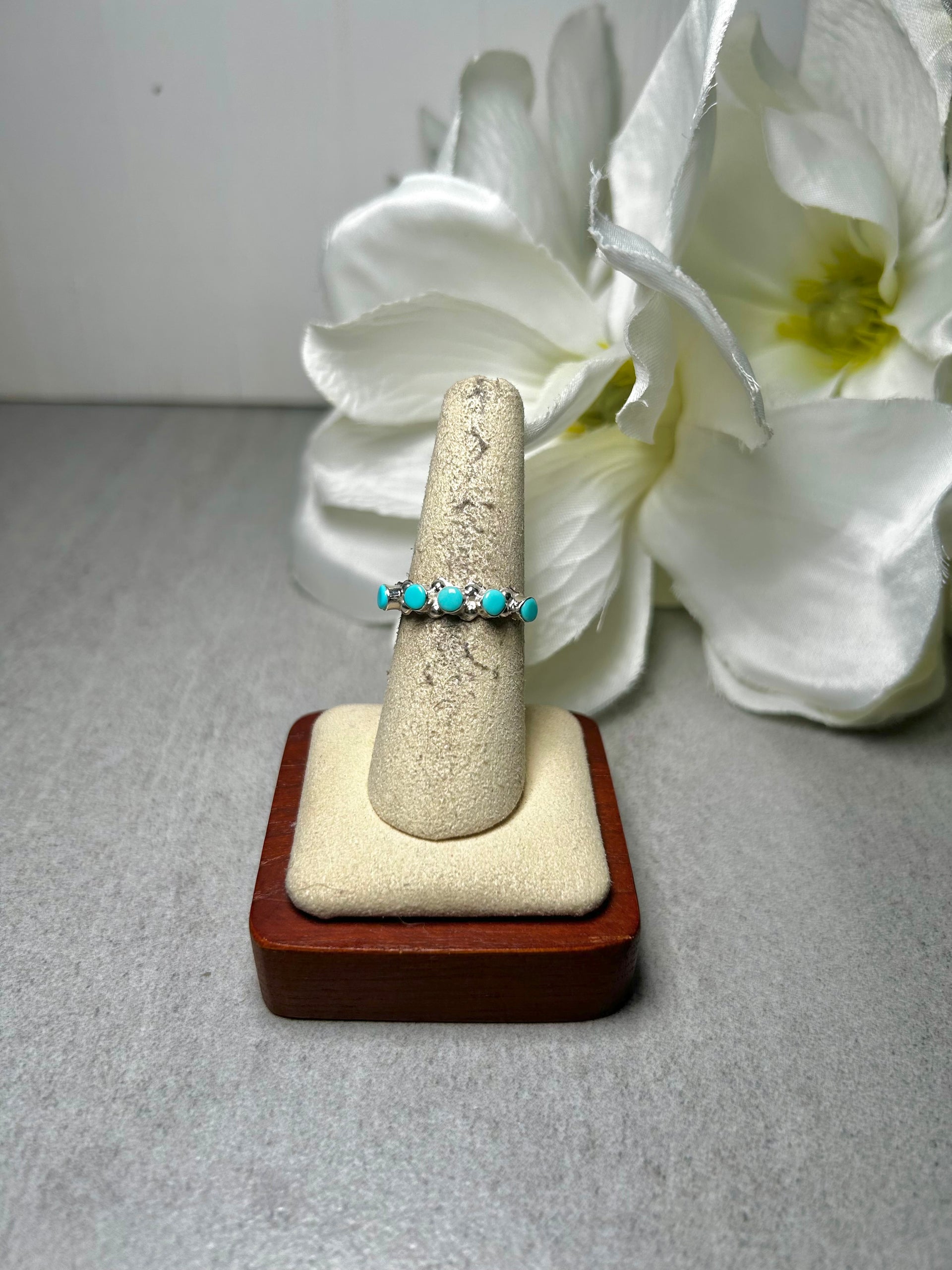 Navajo Made Kingman Turquoise & Sterling Silver  Ring
