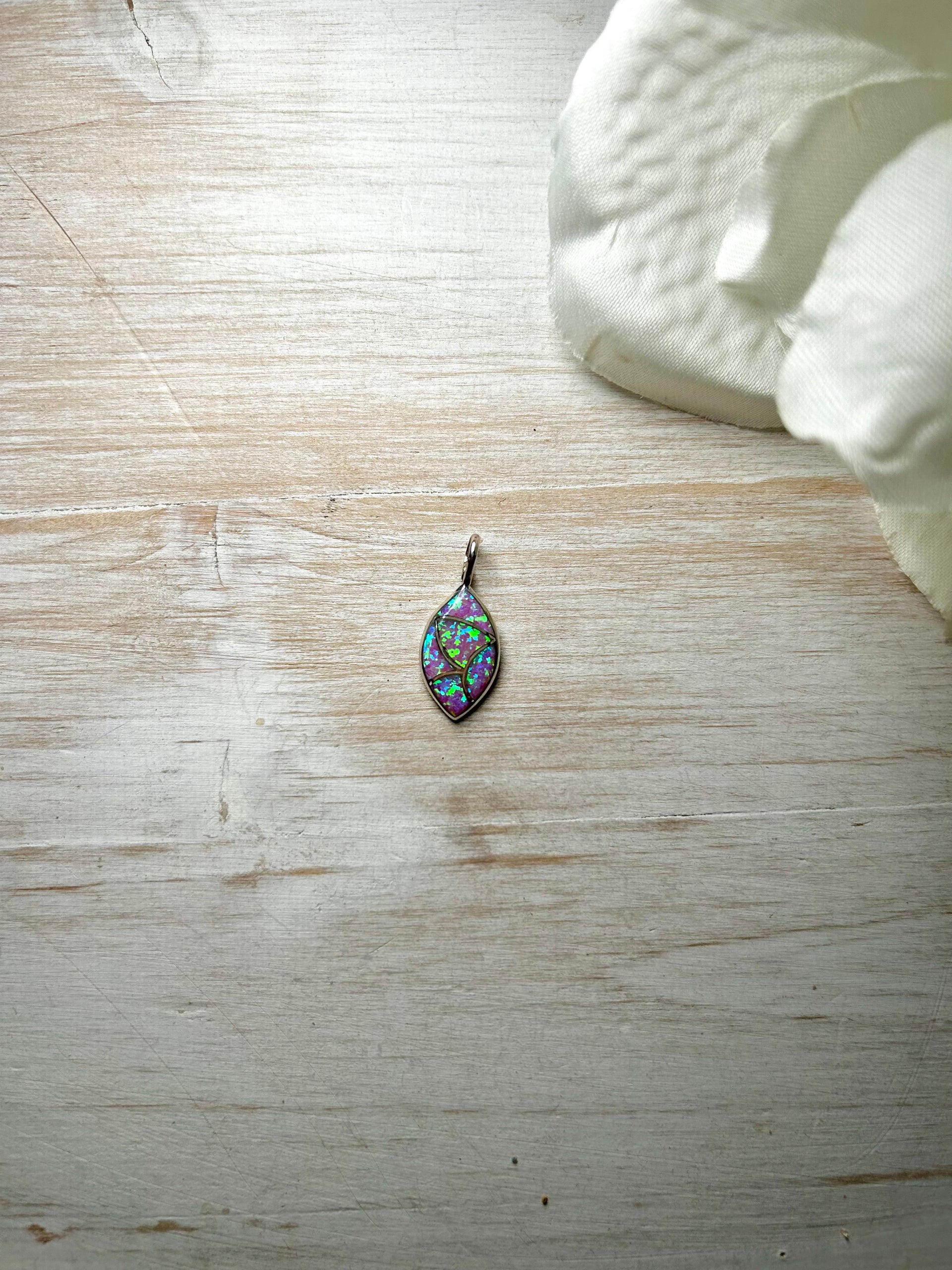 Navajo Made Opal & Sterling Silver Pendant