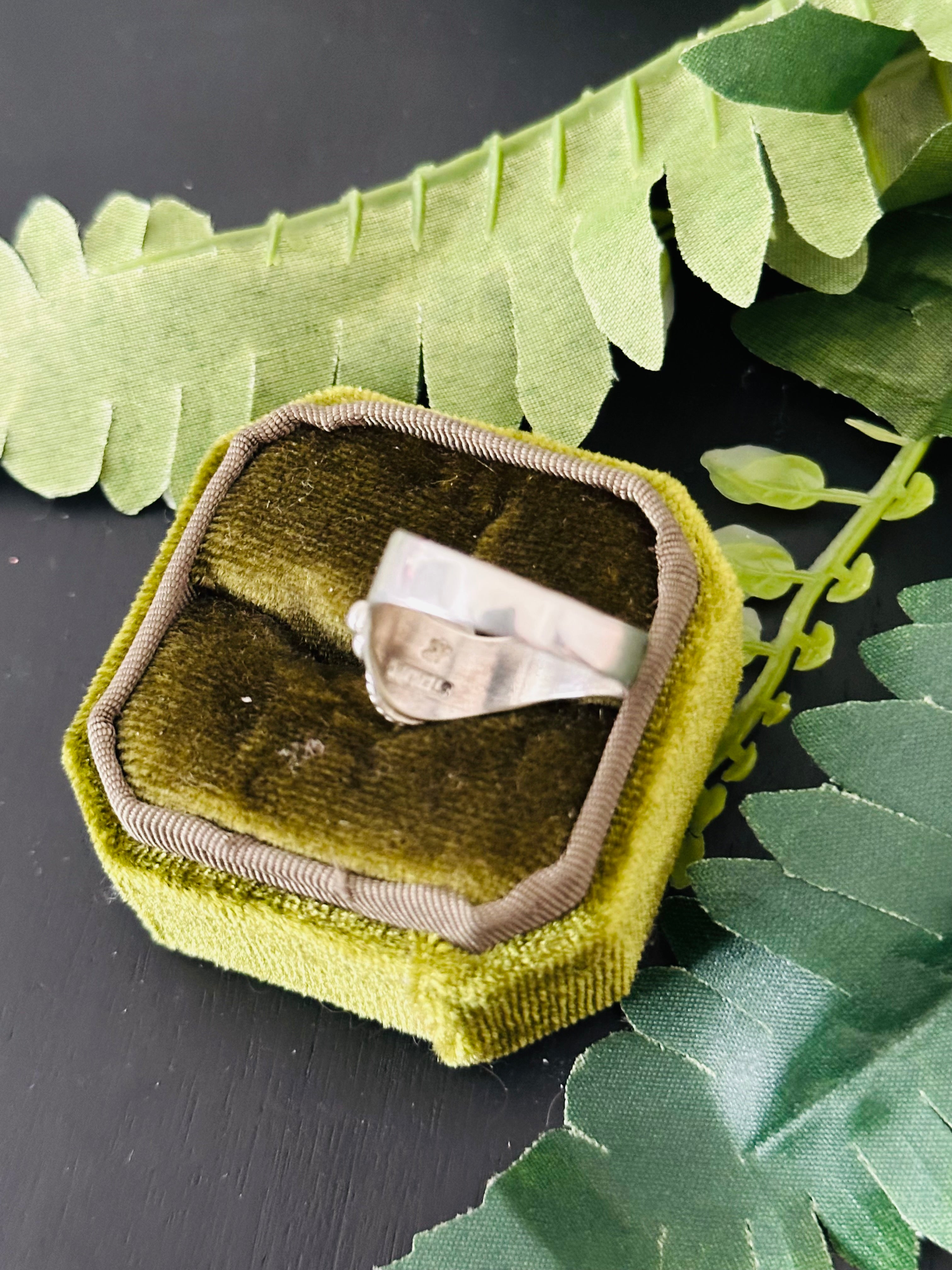 Navajo Made Rhodochrosite & Sterling Silver Ring