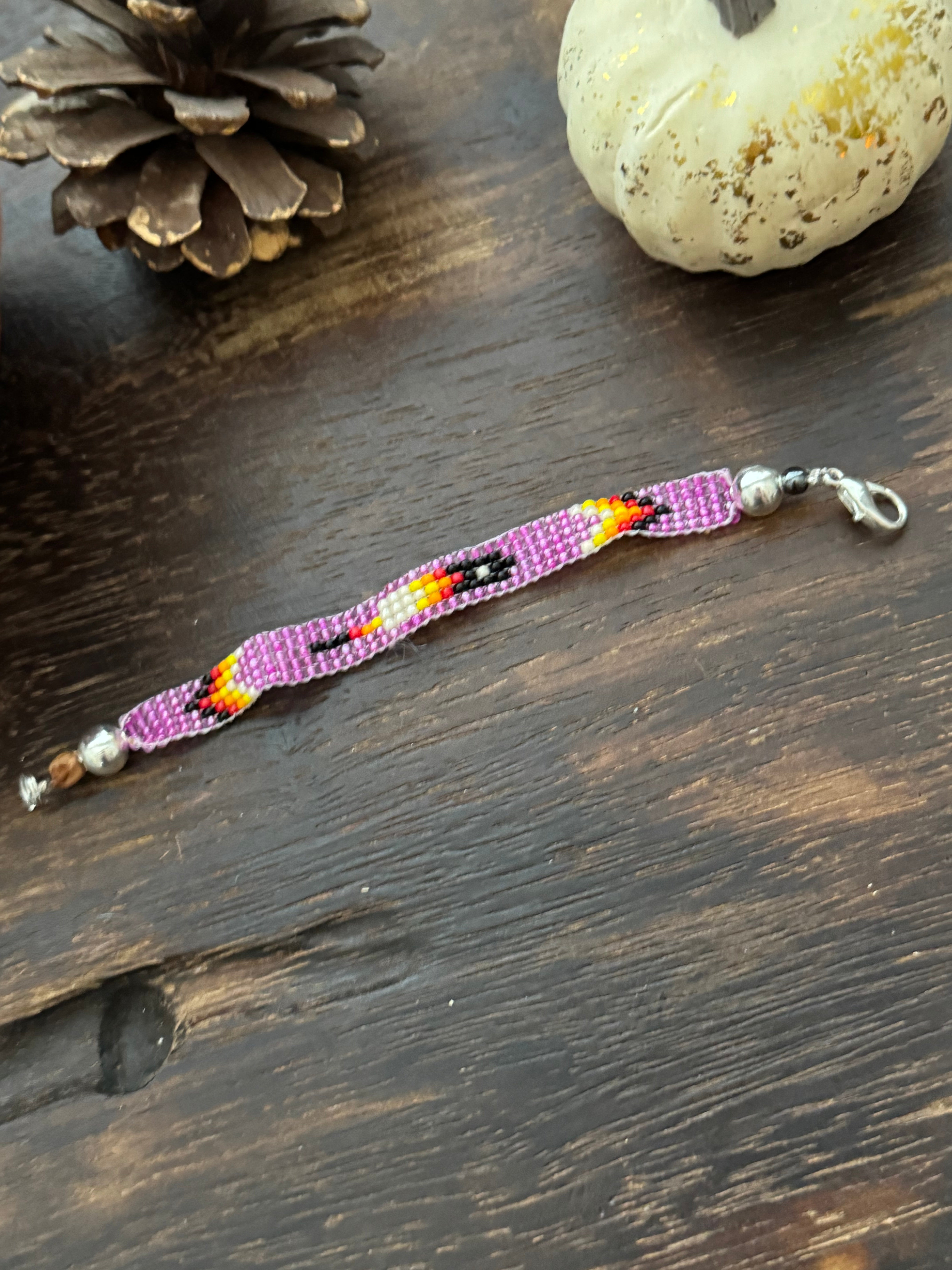 Navajo Strung Sterling Silver Beaded Bracelet