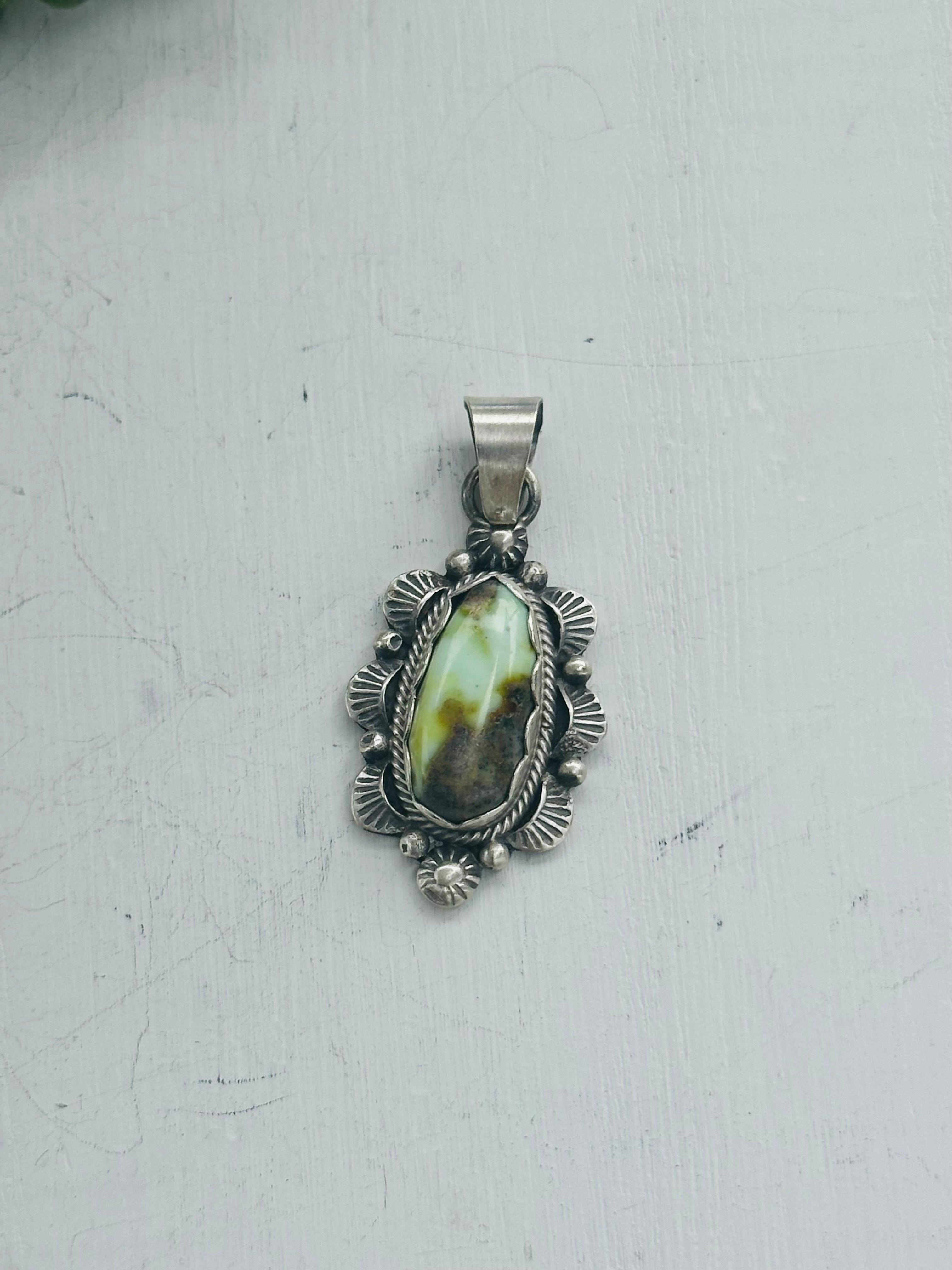 Ester Sam Palomino Variscite & Sterling Silver Pendant