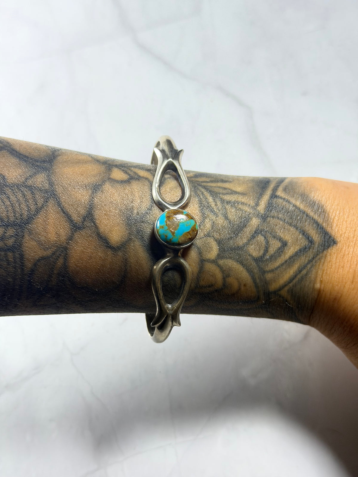 Navajo Made Royston Turquoise & Sterling Silver Cuff Bracelet
