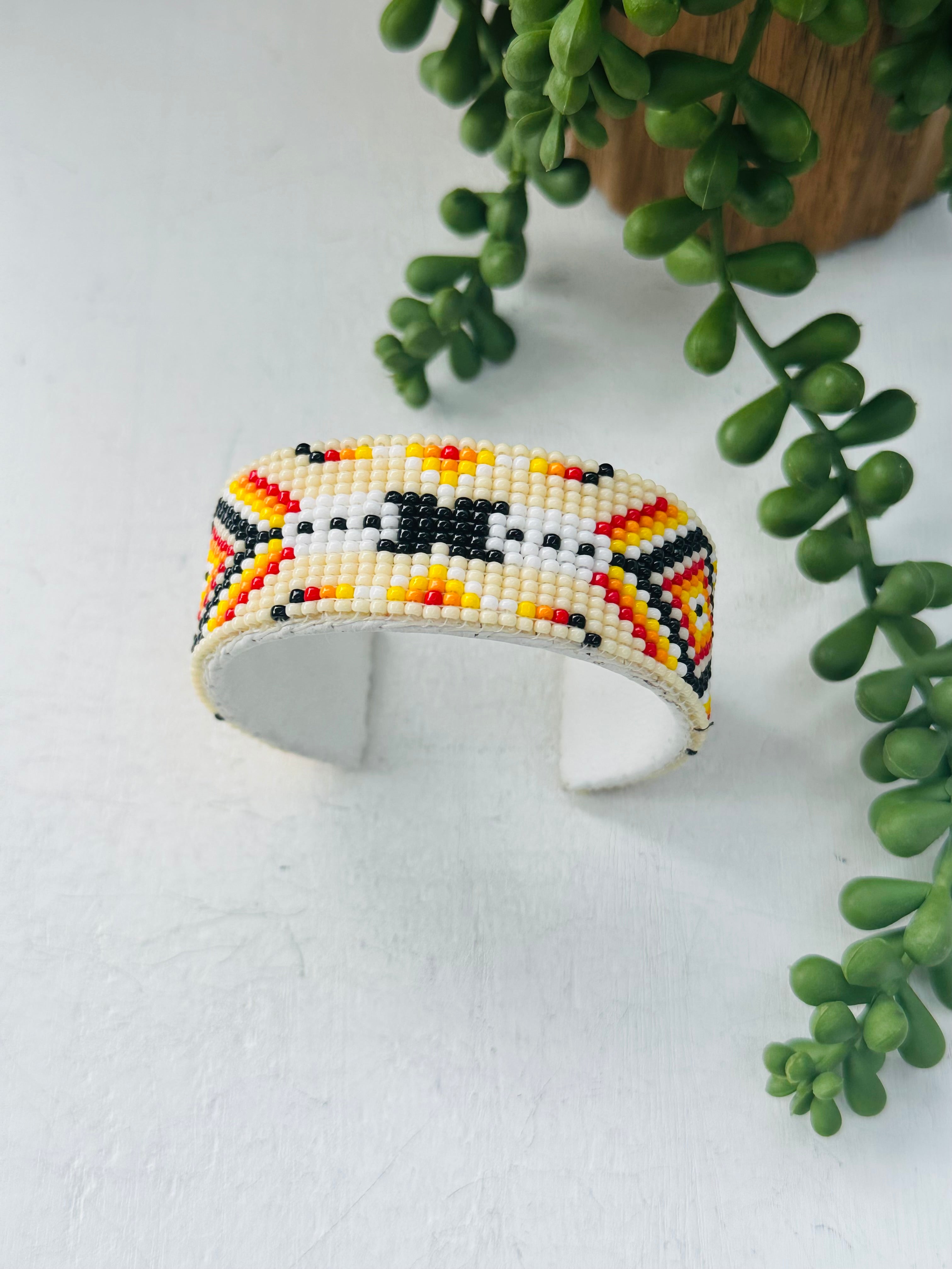 Navajo Made Beaded Bracelet Cuff