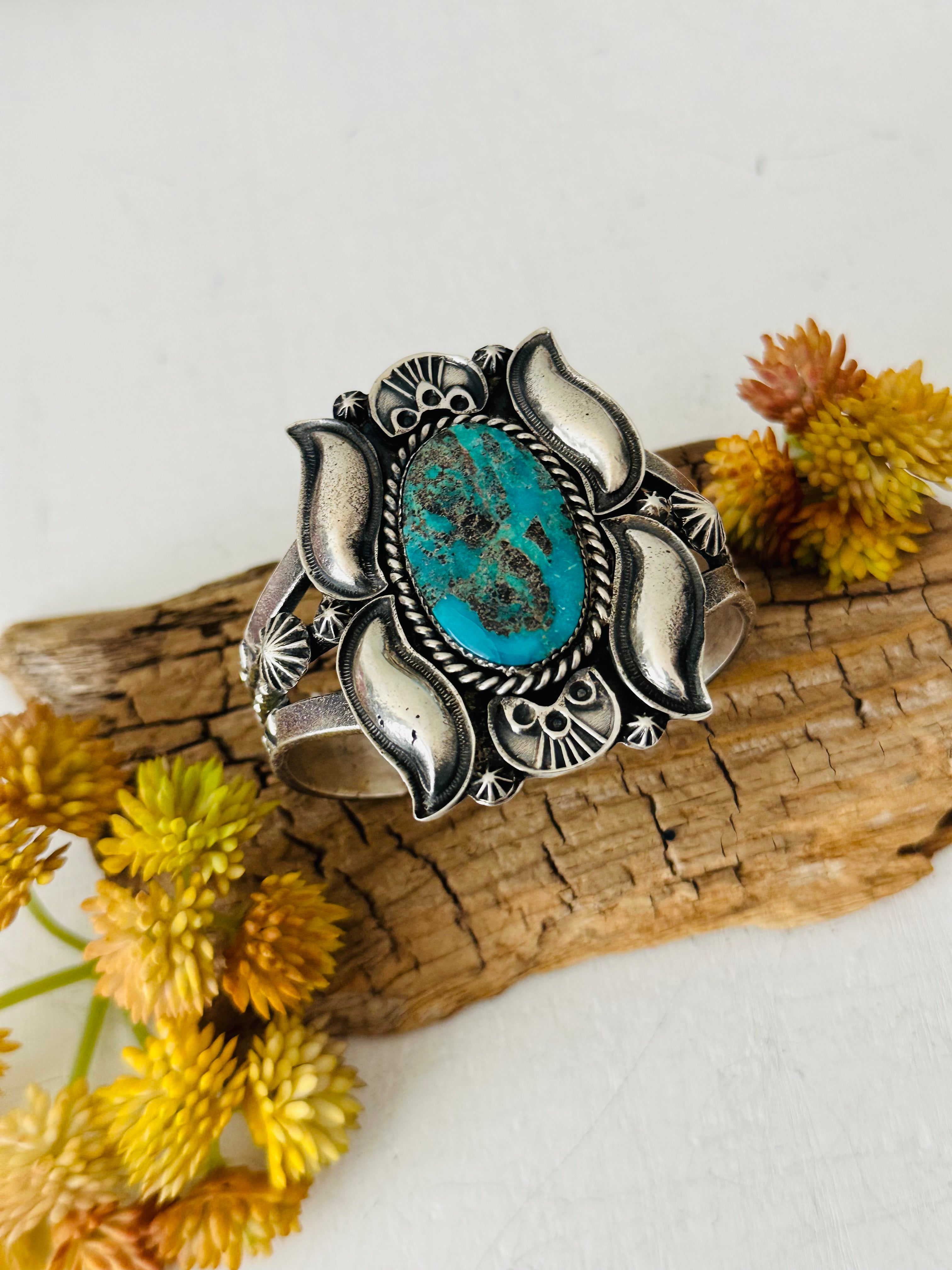 Kindale Billah Kingman Turquoise & Sterling Silver Cuff Bracelet