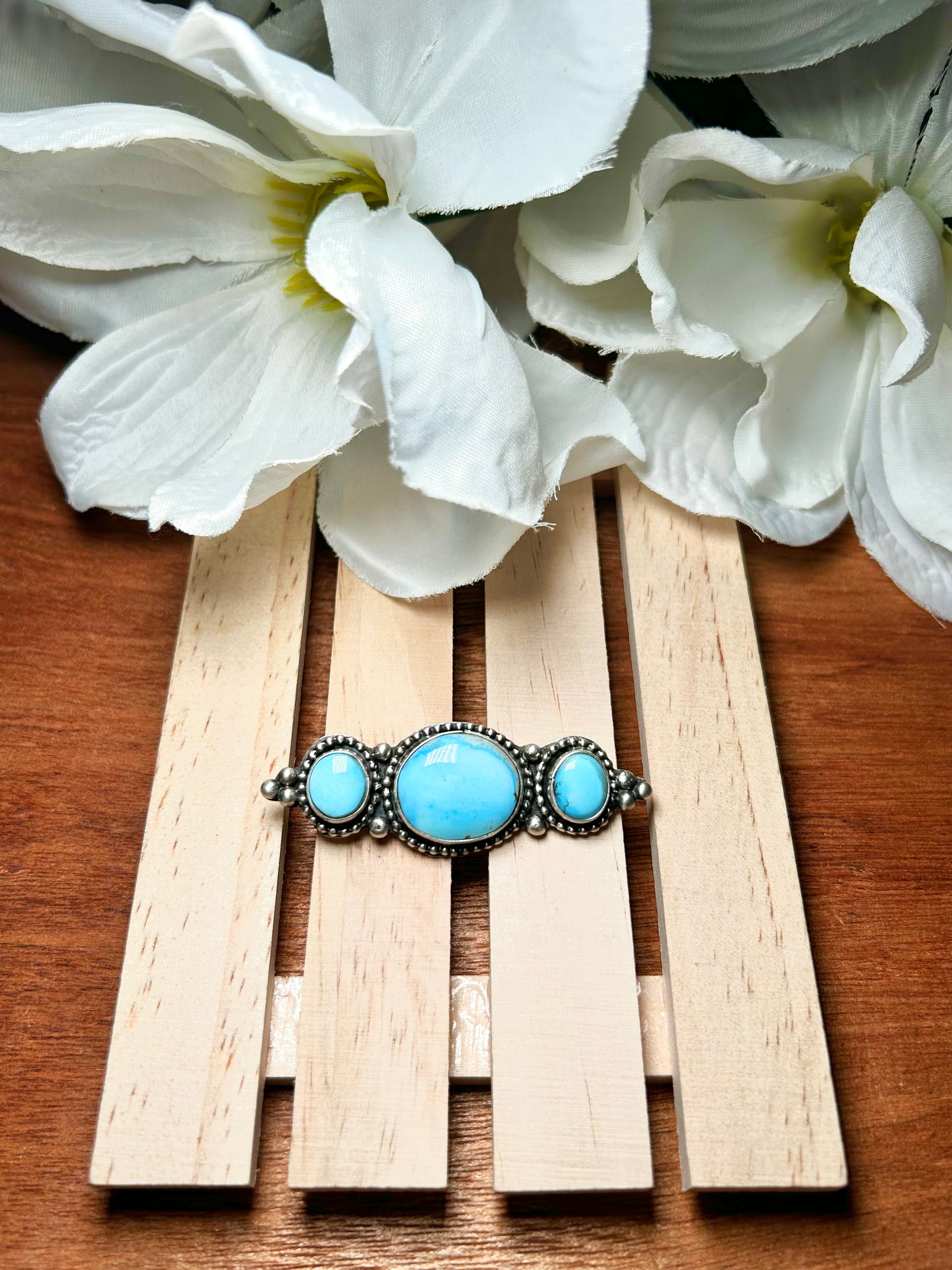 Navajo Made Golden Hill’s Turquoise & Sterling Silver Pin