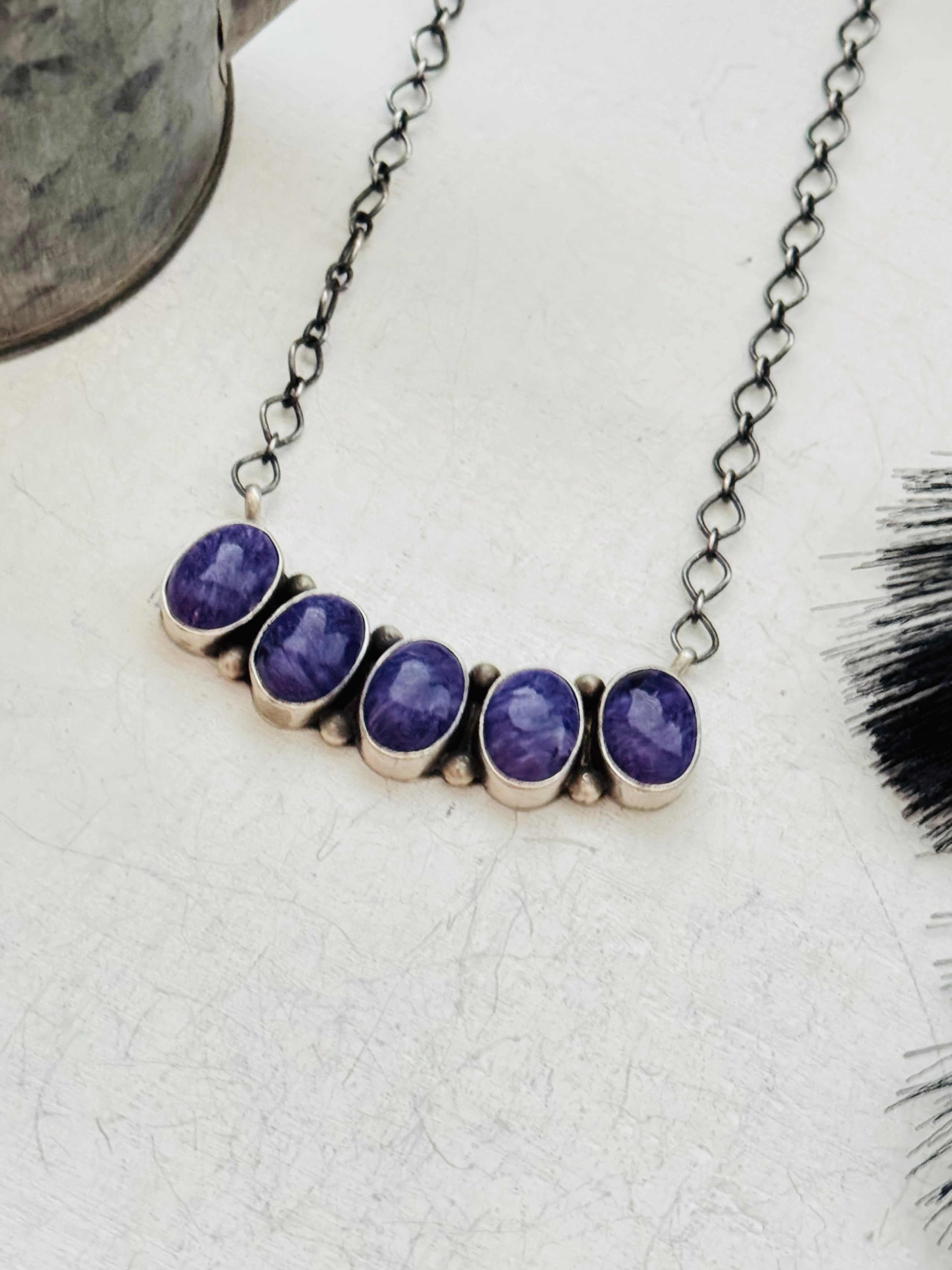 Timothy Yazzie Charoite & Sterling Silver Necklace