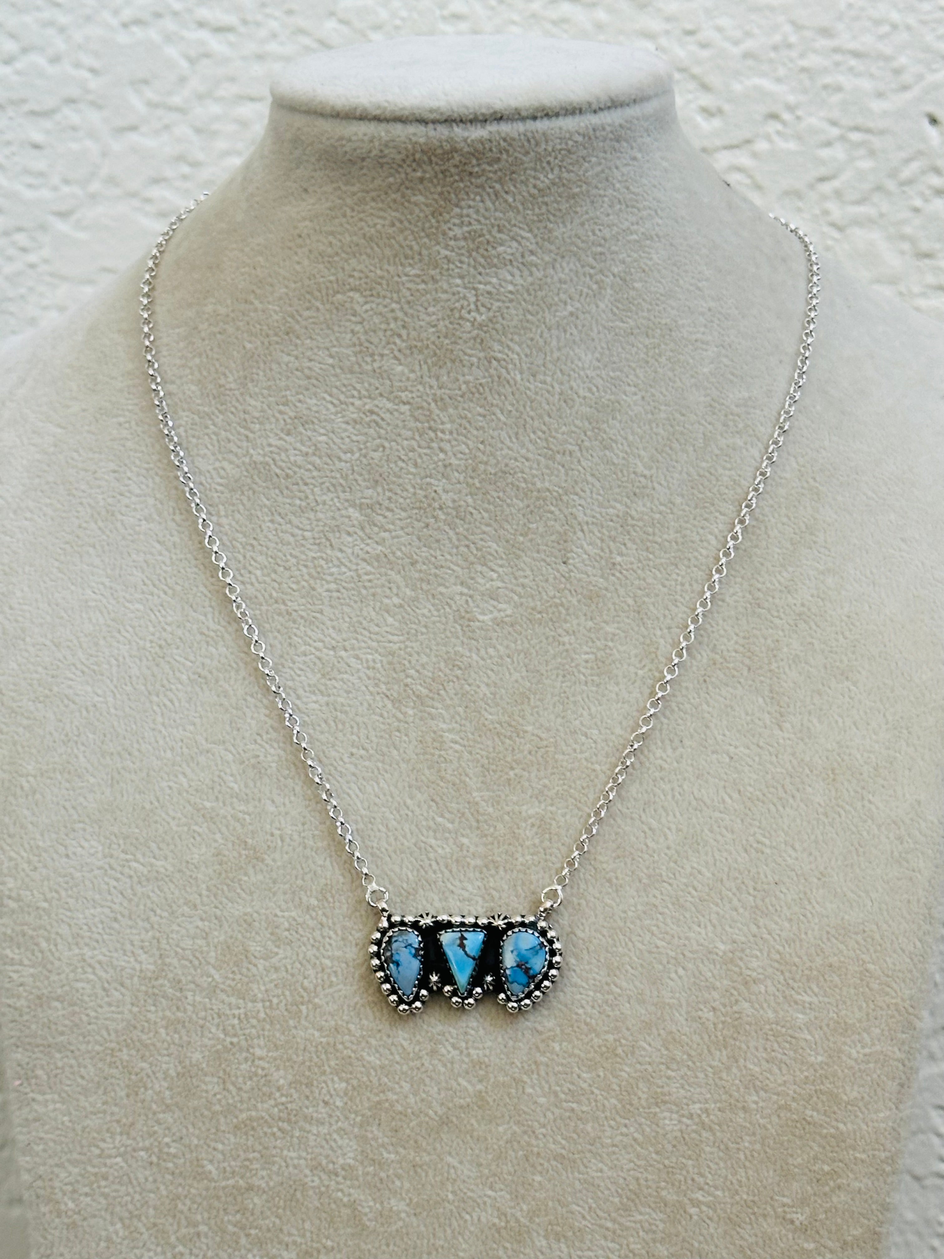 TTD “Array” Golden Hills Turquoise & Sterling Silver Necklace