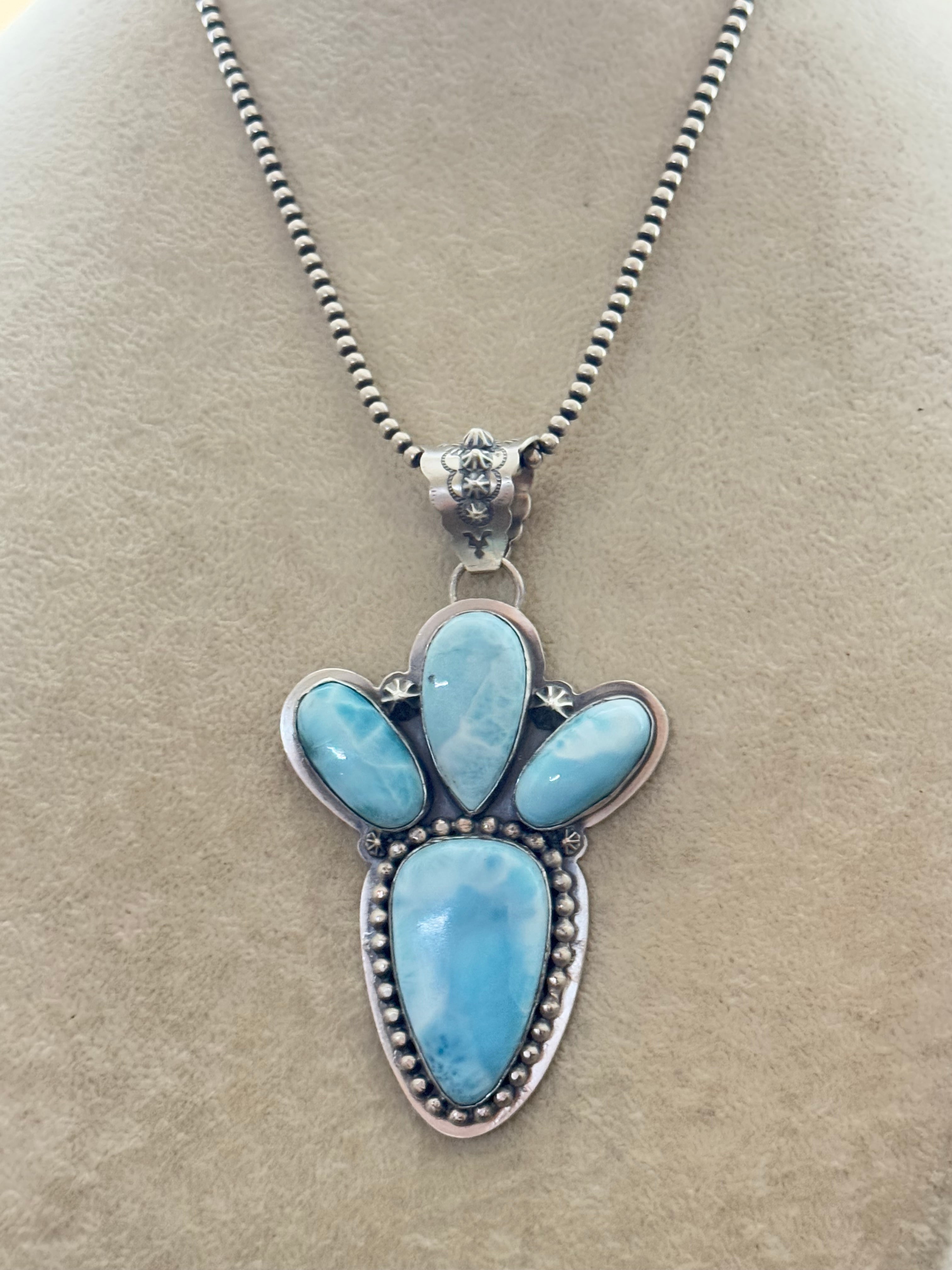 Kevin Begay Larimar & Sterling Silver Pendant