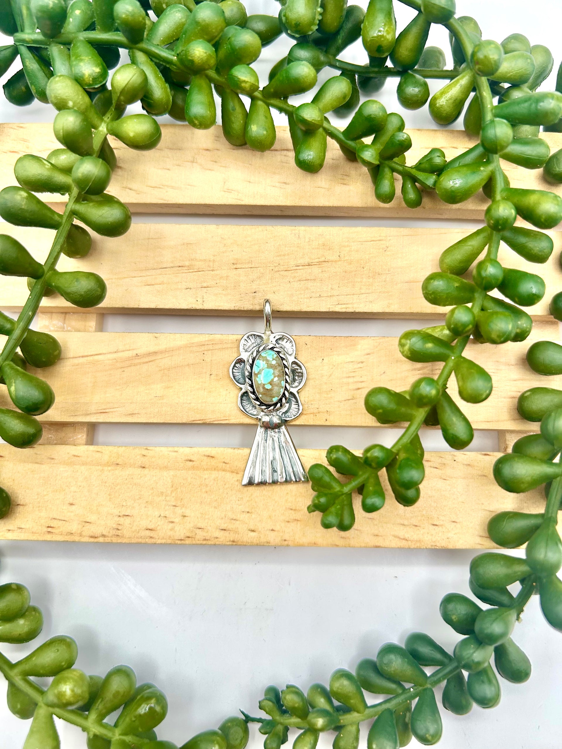 Joe Martinez Kingman Turquoise & Sterling Silver Pendant