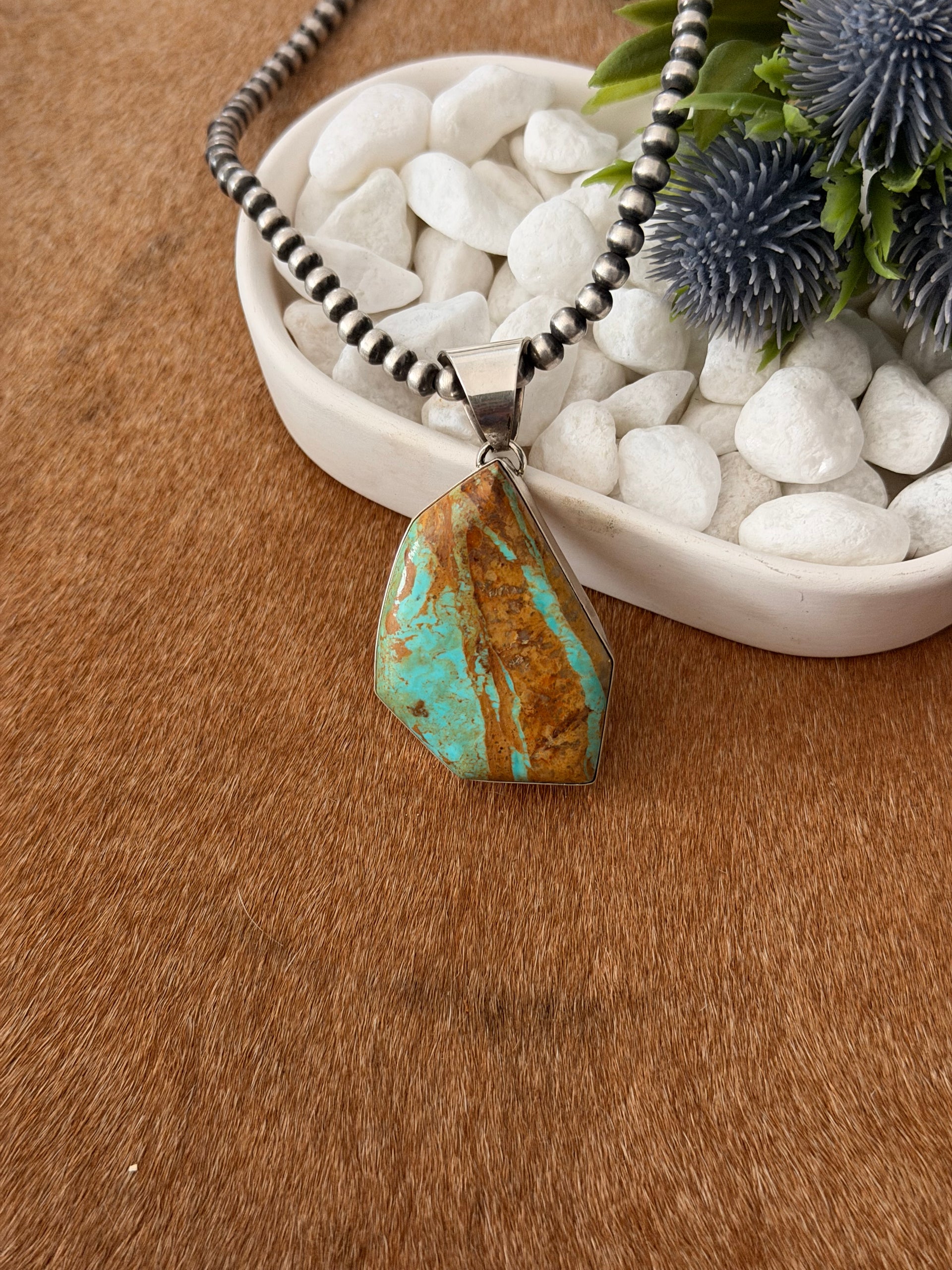 Chimney Butte Mine 8 Turquoise & Sterling Silver Pendant