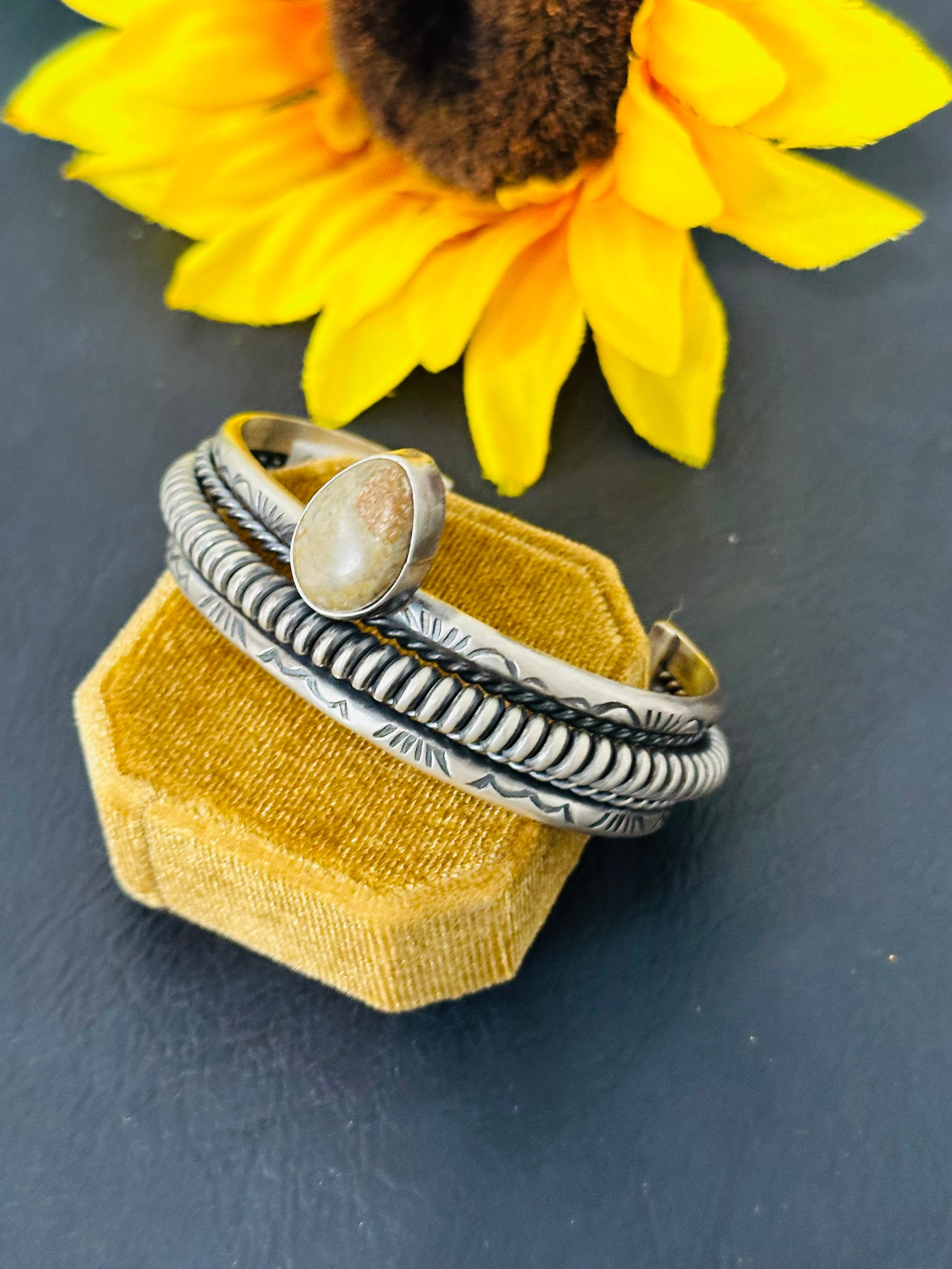 Navajo Royston Turquoise & Sterling Silver Cuff Bracelet