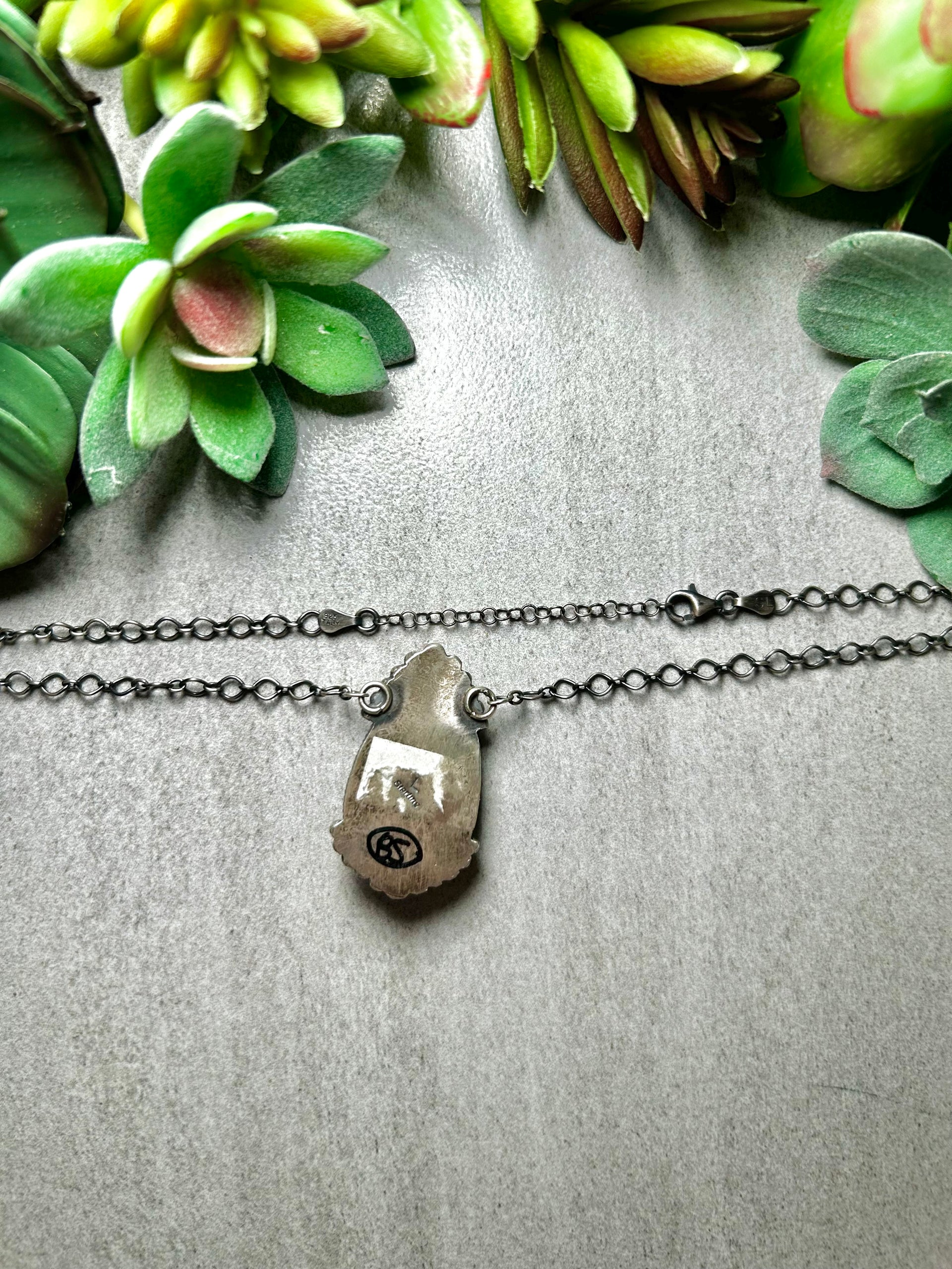 Navajo Made Kingman Turquoise & Sterling Silver Necklace