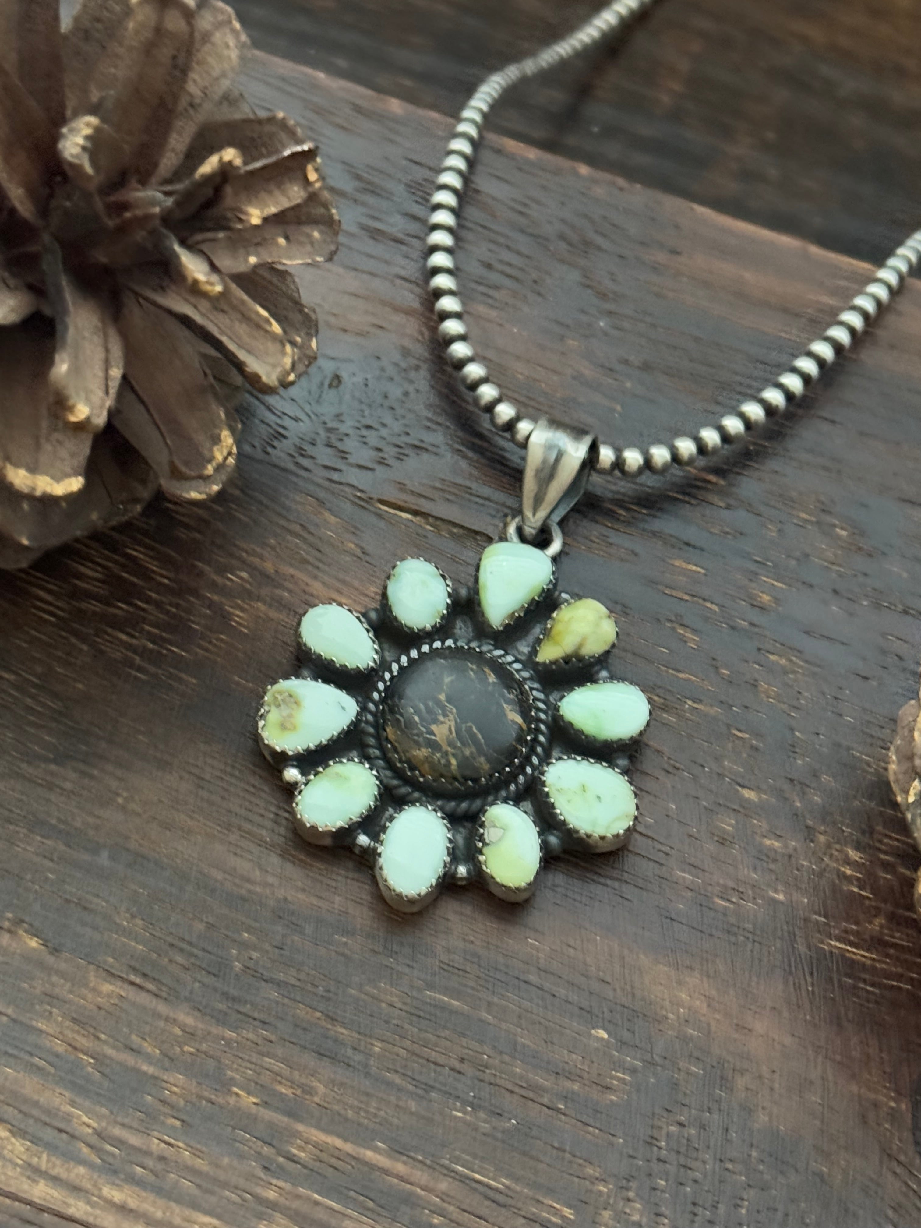 Southwest Multi Stone & Sterling Silver Pendant