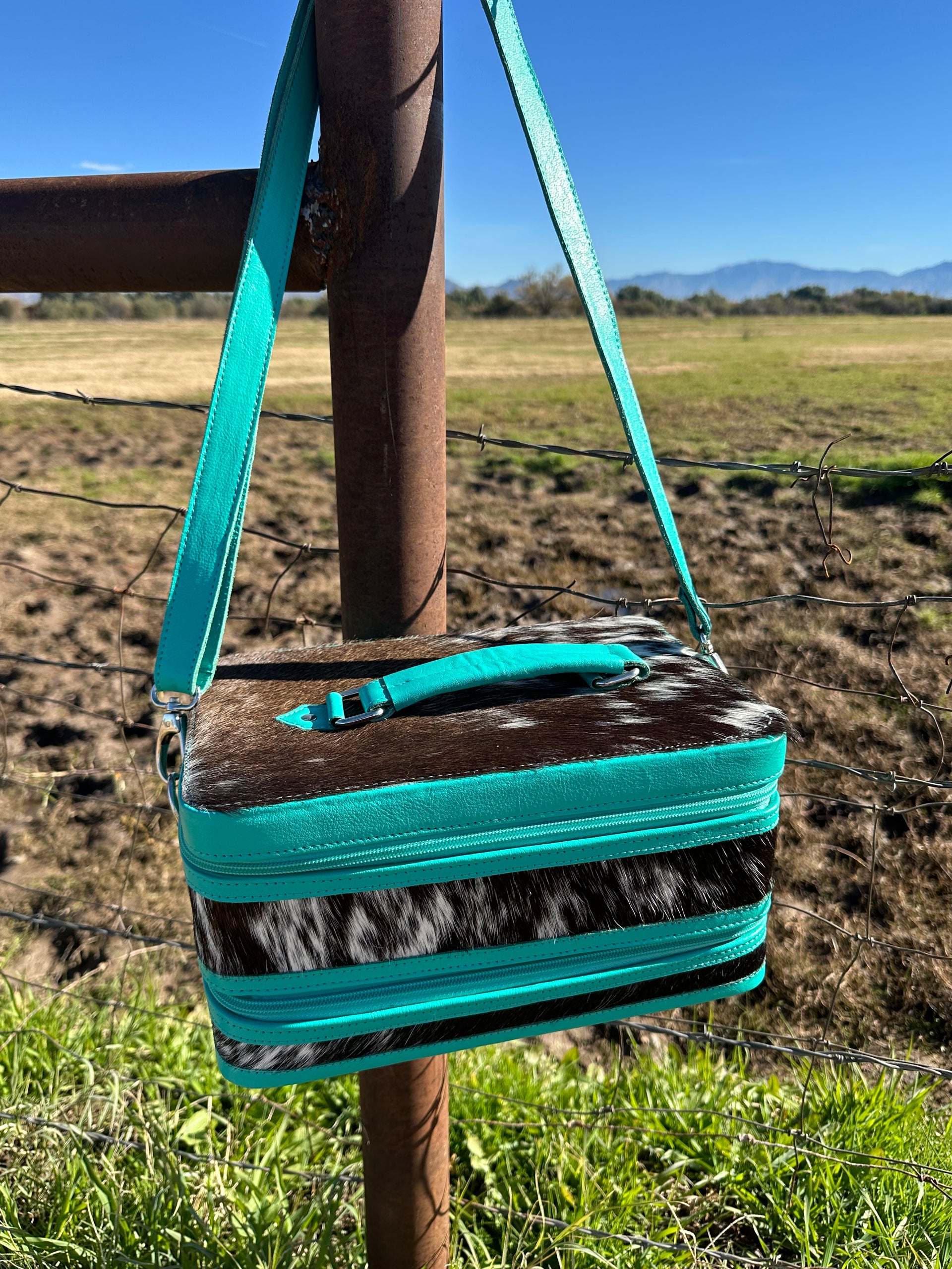 Double Layered Genuine Tooled Leather & Cowhide Jewelry Box