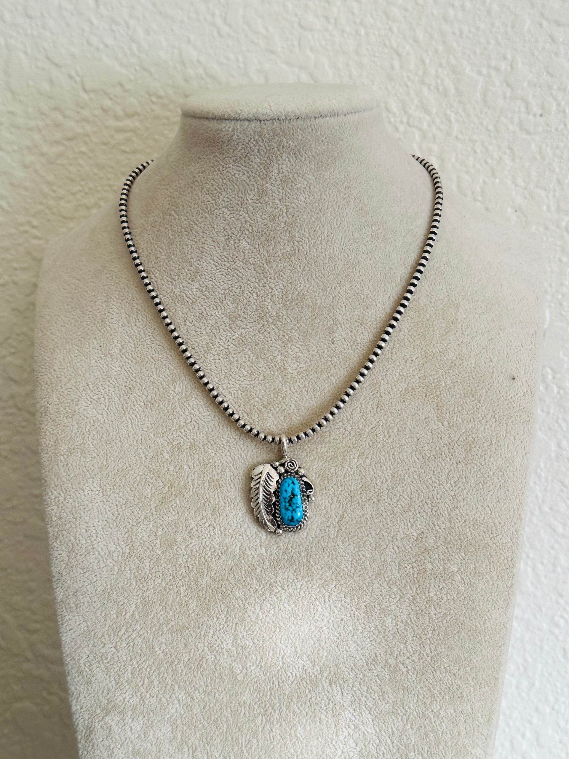 Julia Etsitty Kingman Turquoise & Sterling Silver Pendants