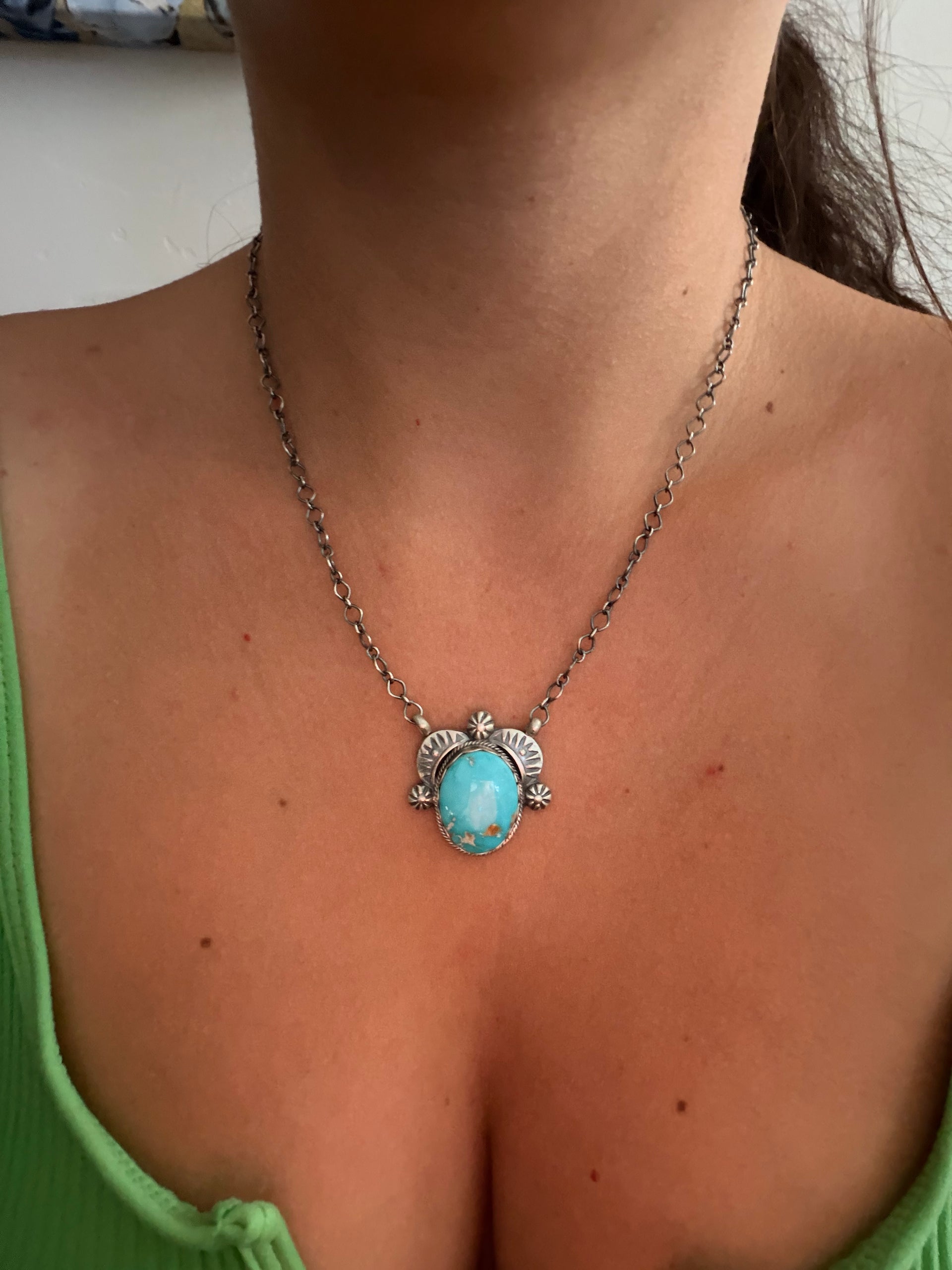 Jeff James Royston Turquoise & Sterling Silver Necklace