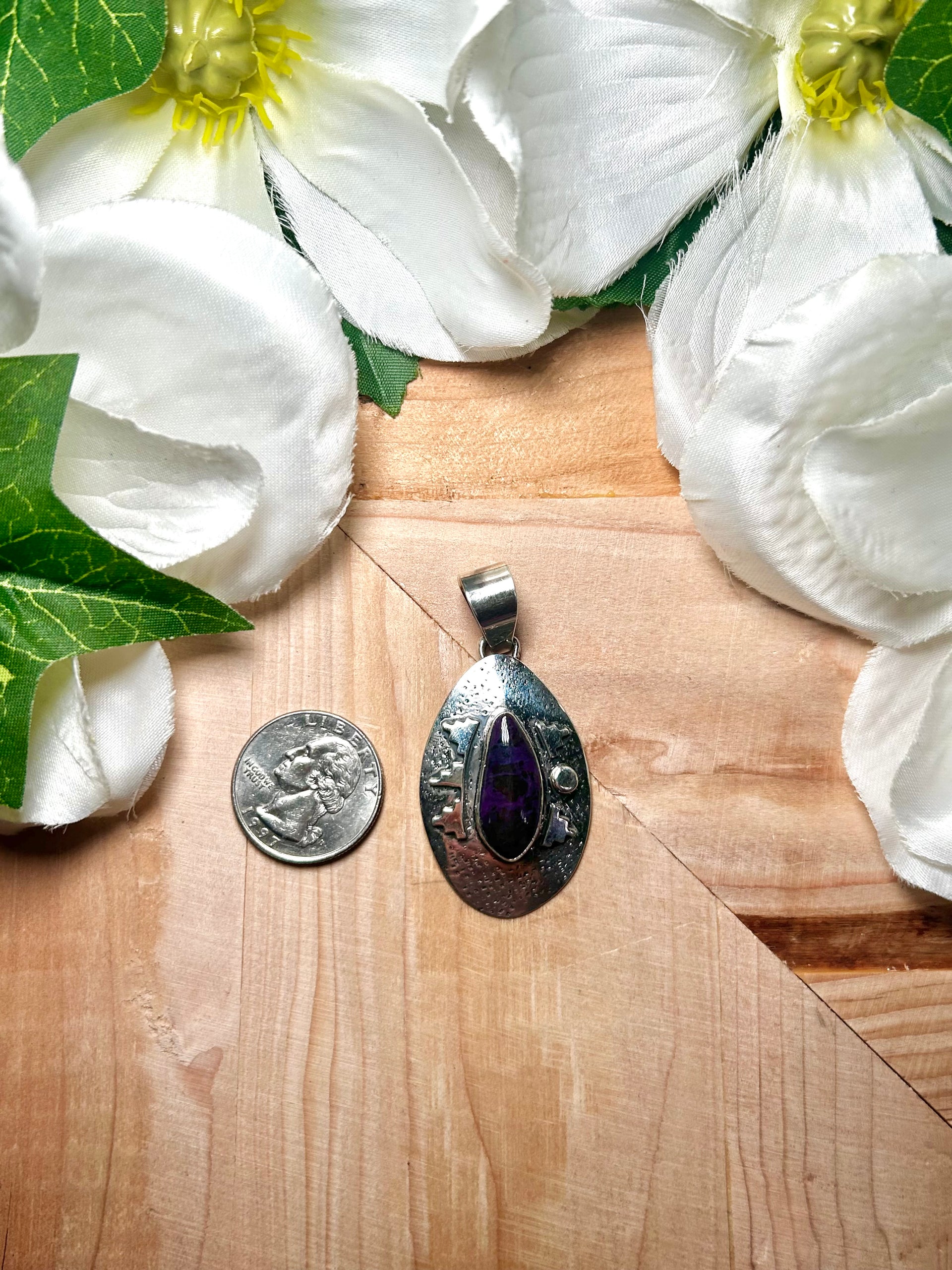 Navajo Made Sugilite & Sterling Silver Pendant