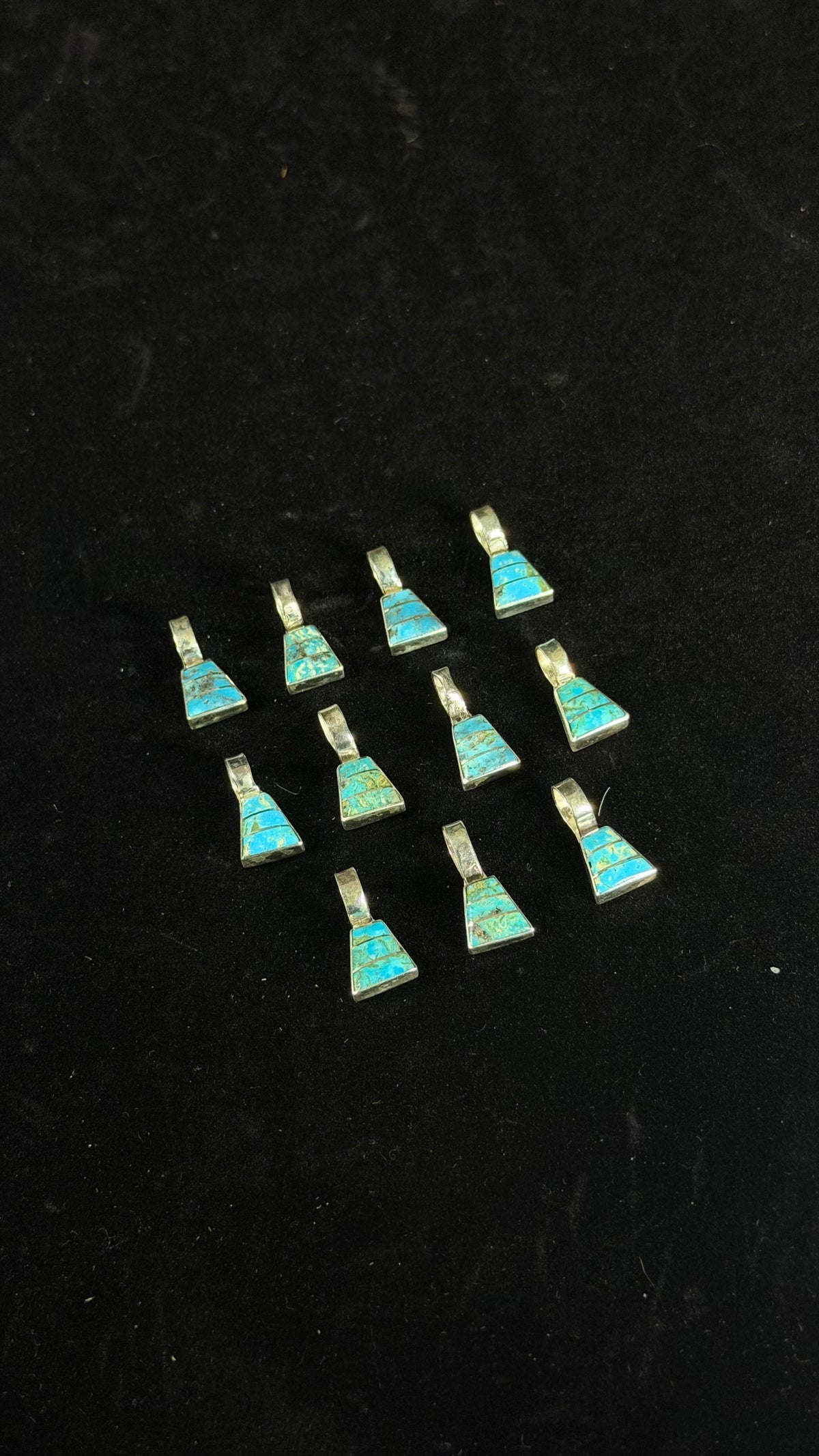 Michelle Haloo Kingman Turquoise & Sterling Silver Inlay Pendant
