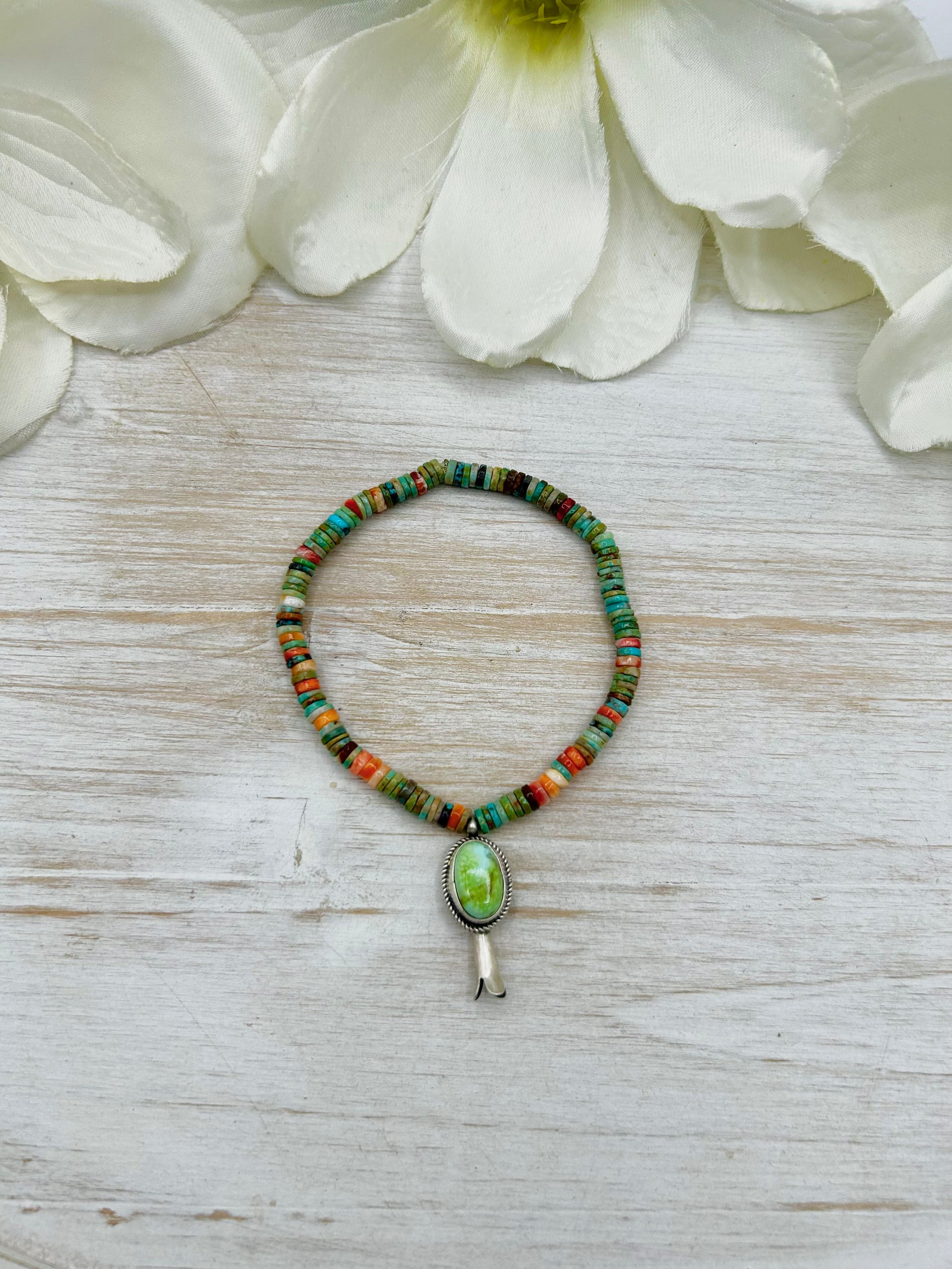 George Rios Multi Stone & Sterling Silver Stretchy Bracelet