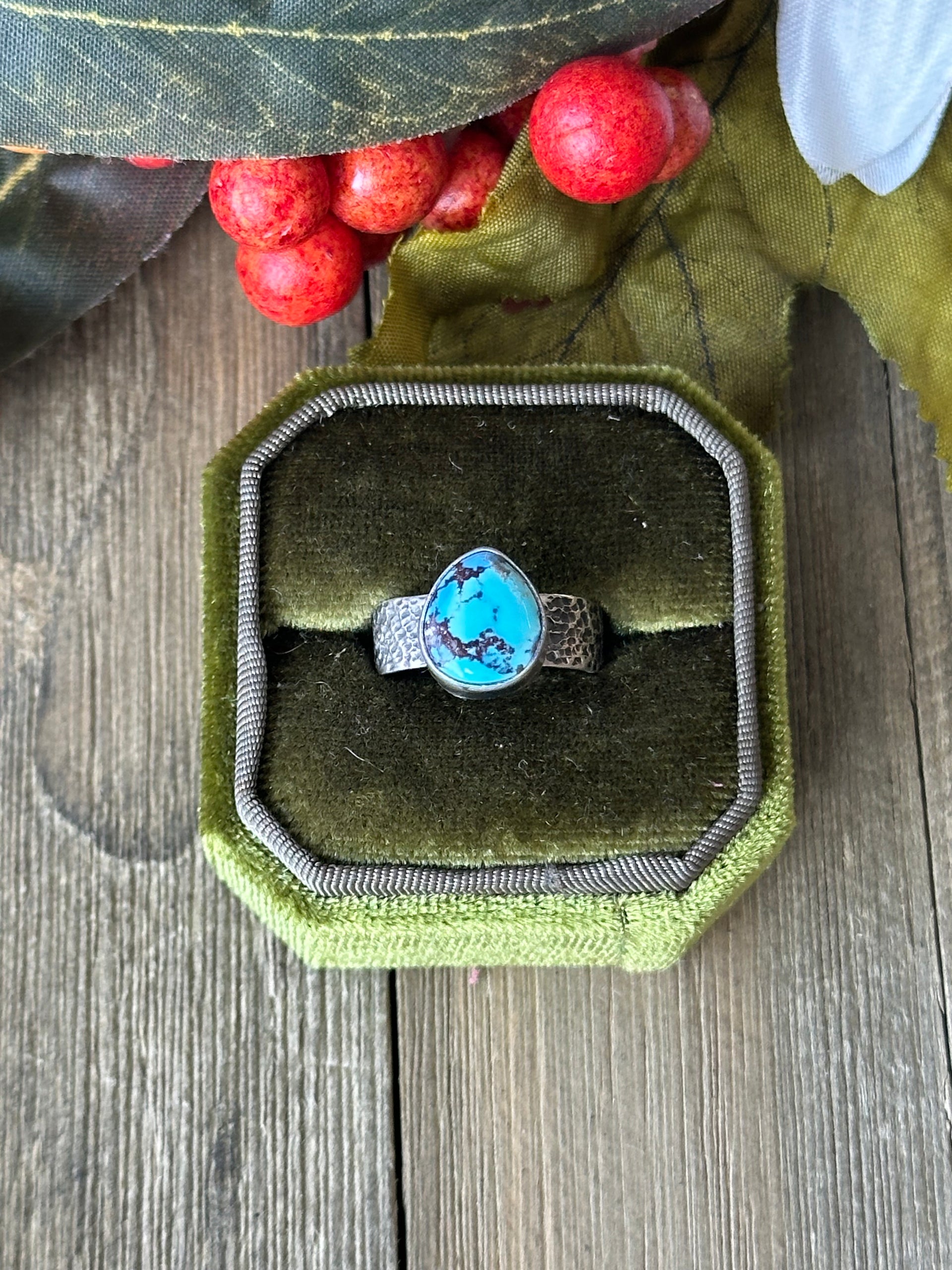 Scott Skeets Golden Hills Turquoise &  Sterling Silver Ring