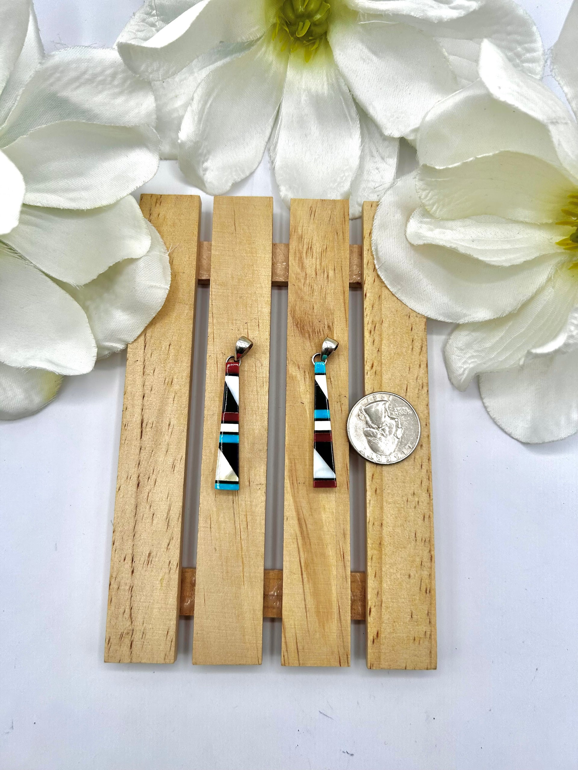 Zuni Made Multi Stone & Sterling Silver Pendant