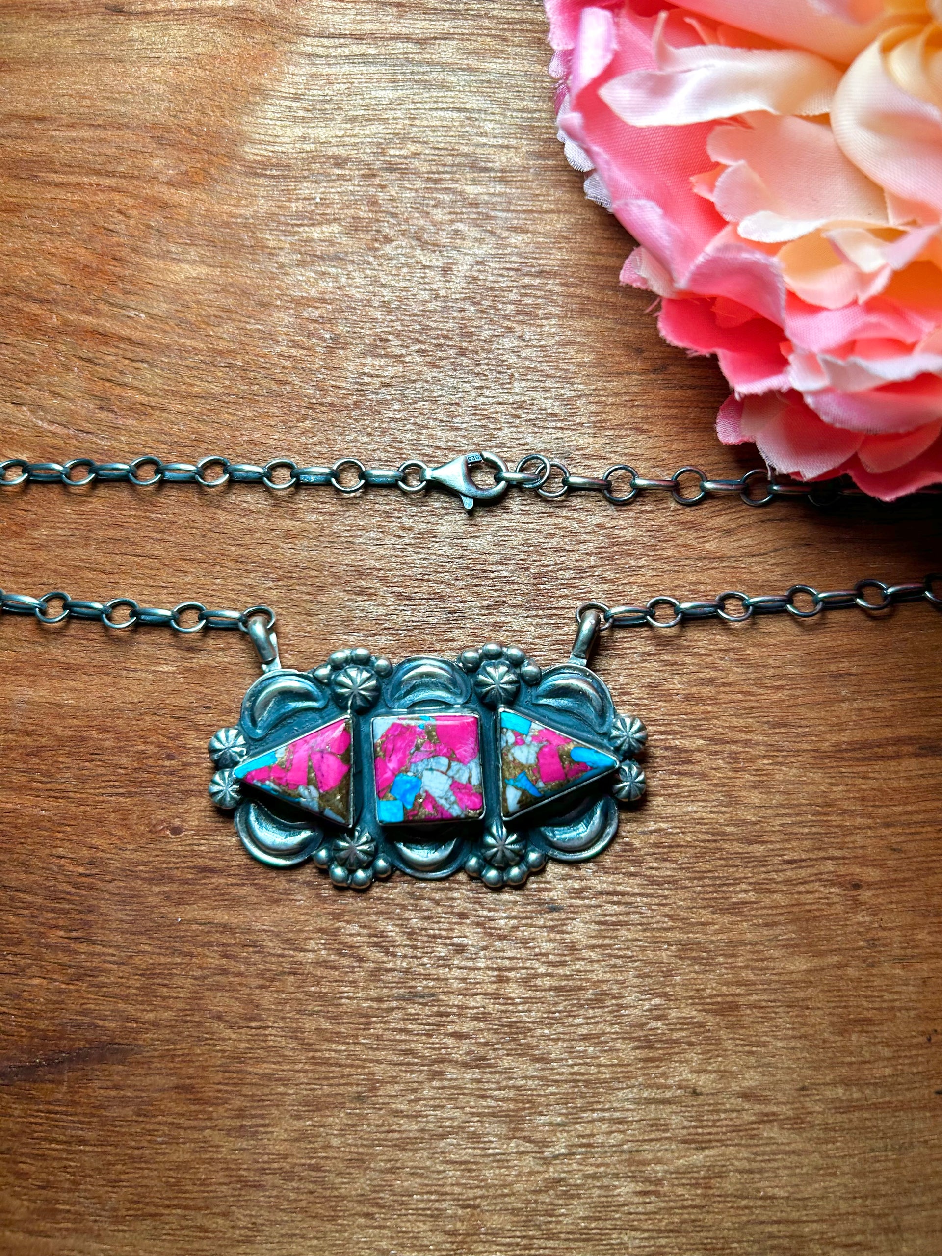 Jeff James Mohave Turquoise & Sterling Sliver Necklace