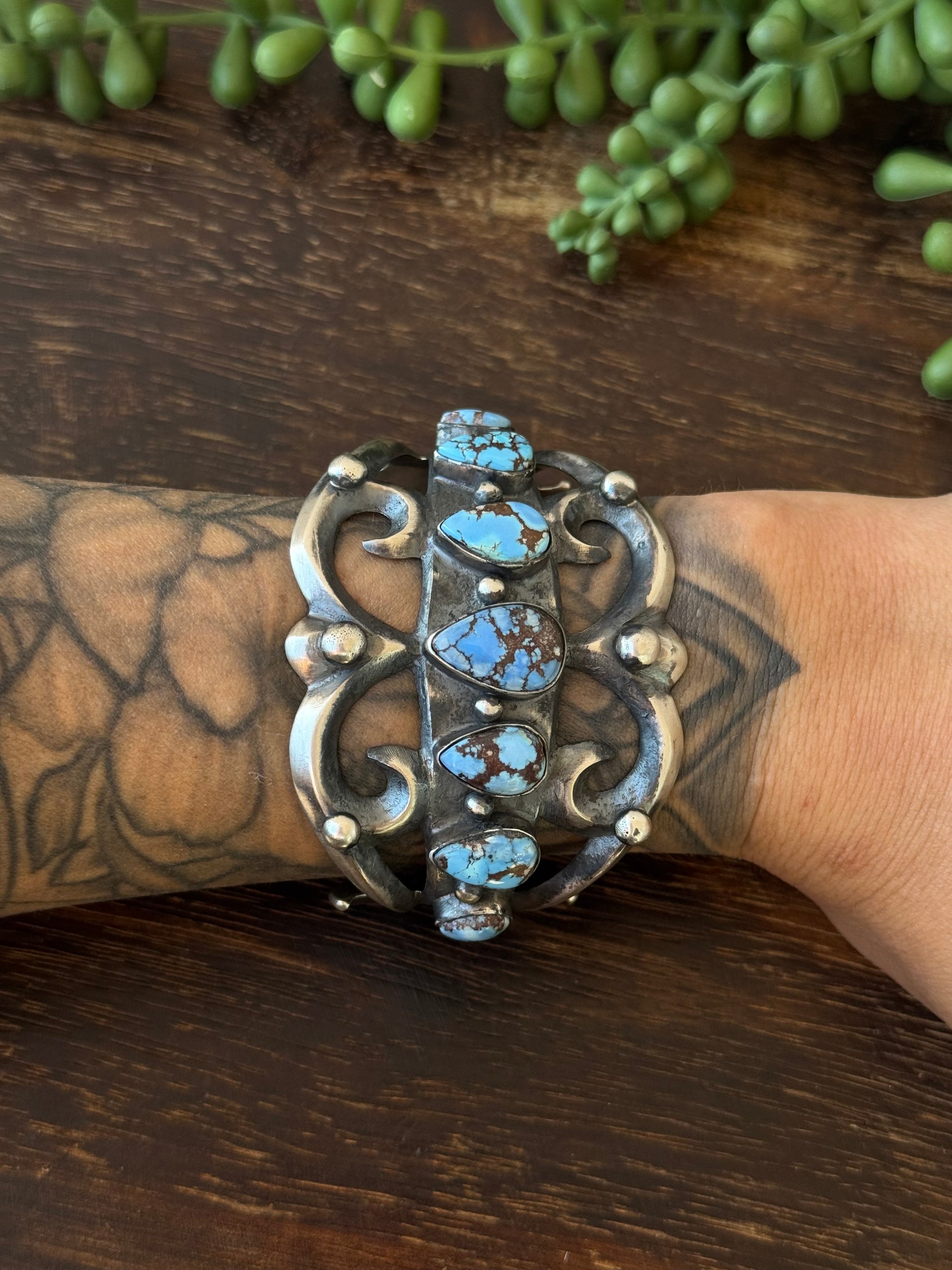 Chimney Butte Golden Hills Turquoise & Sterling Silver Cuff Bracelet