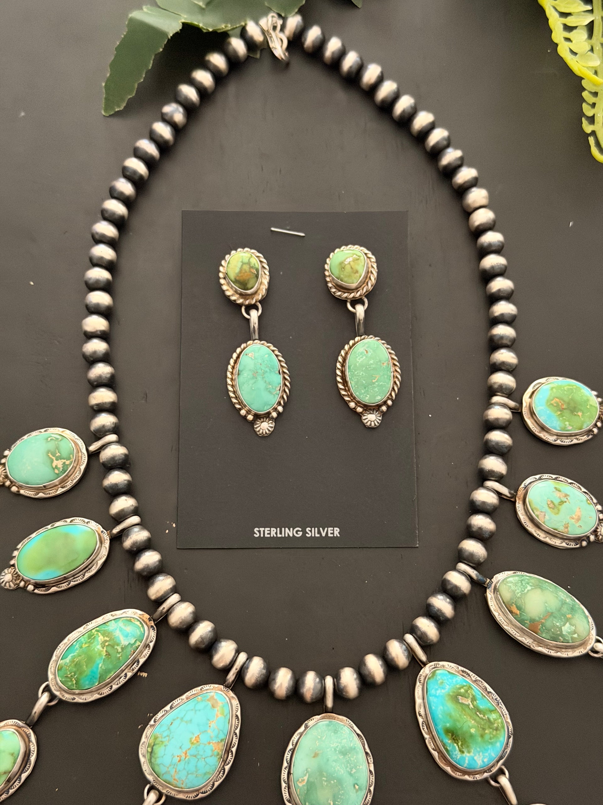 Betta Lee Sonoran Mountain Turquoise & Sterling Silver Necklace Set