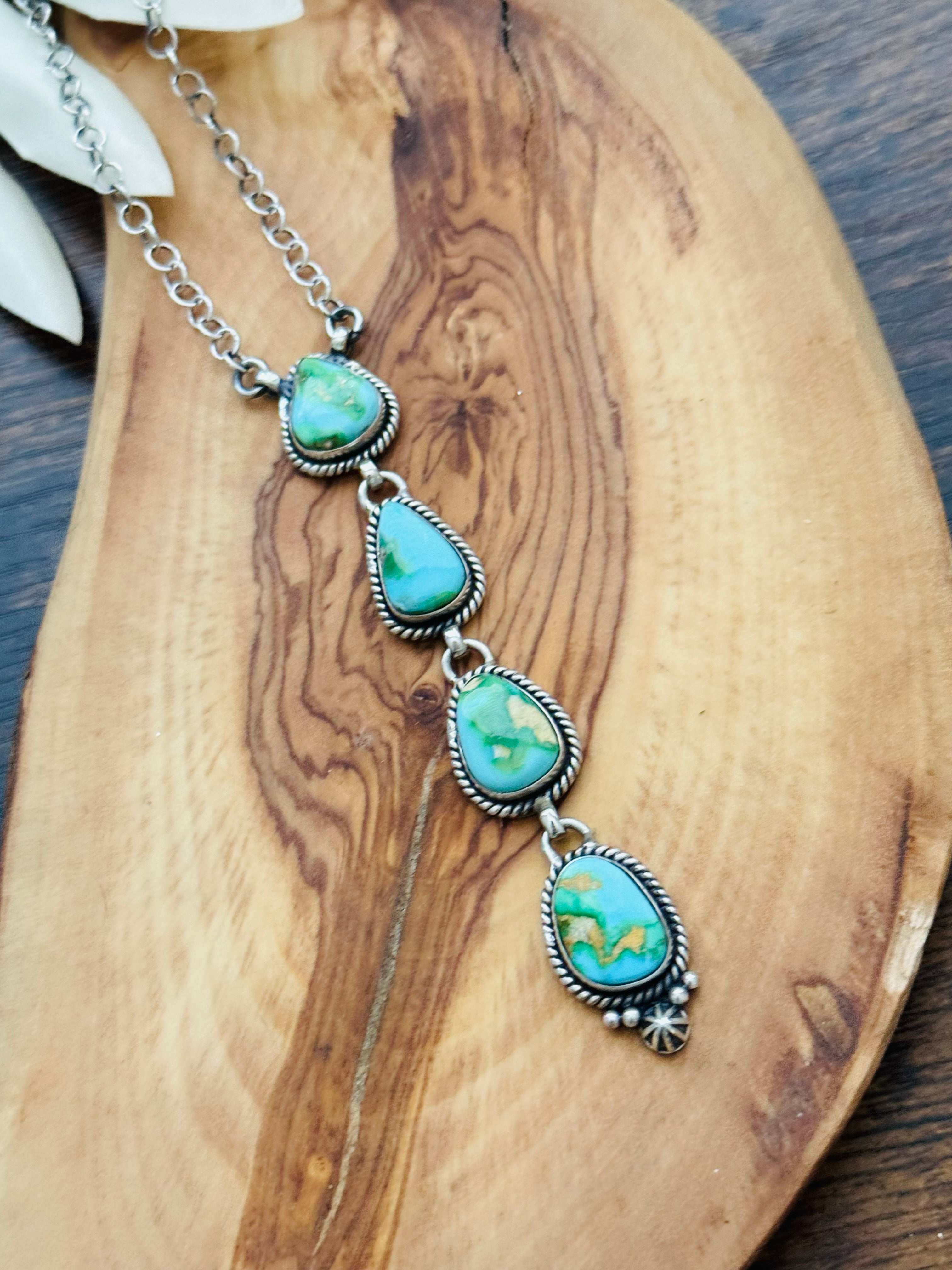 Southwest Handmade Sonoran Mountain Turquoise & Sterling Silver Necklace