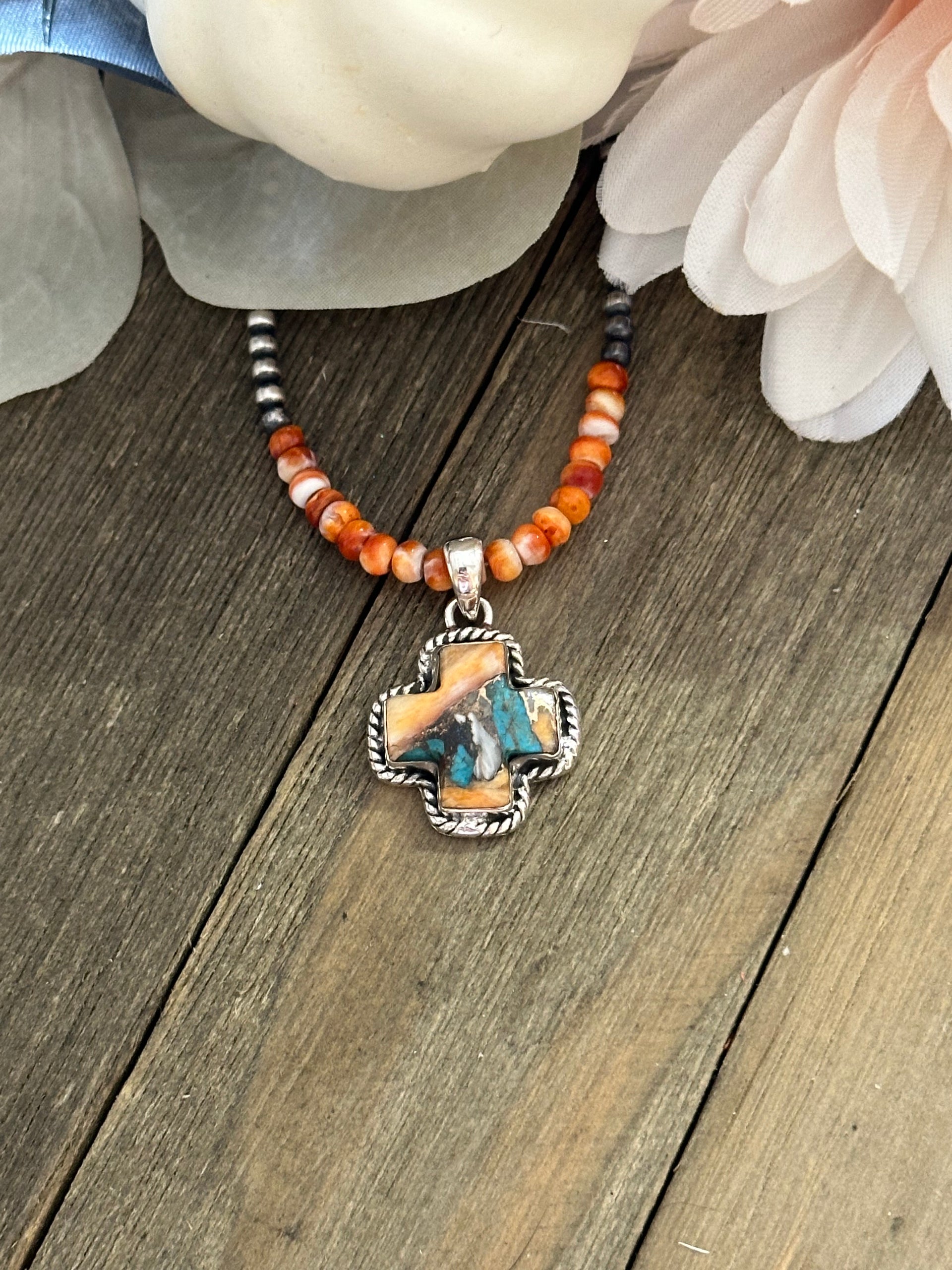 Southwest Handmade Mohave Turquoise & Sterling Silver Pendant