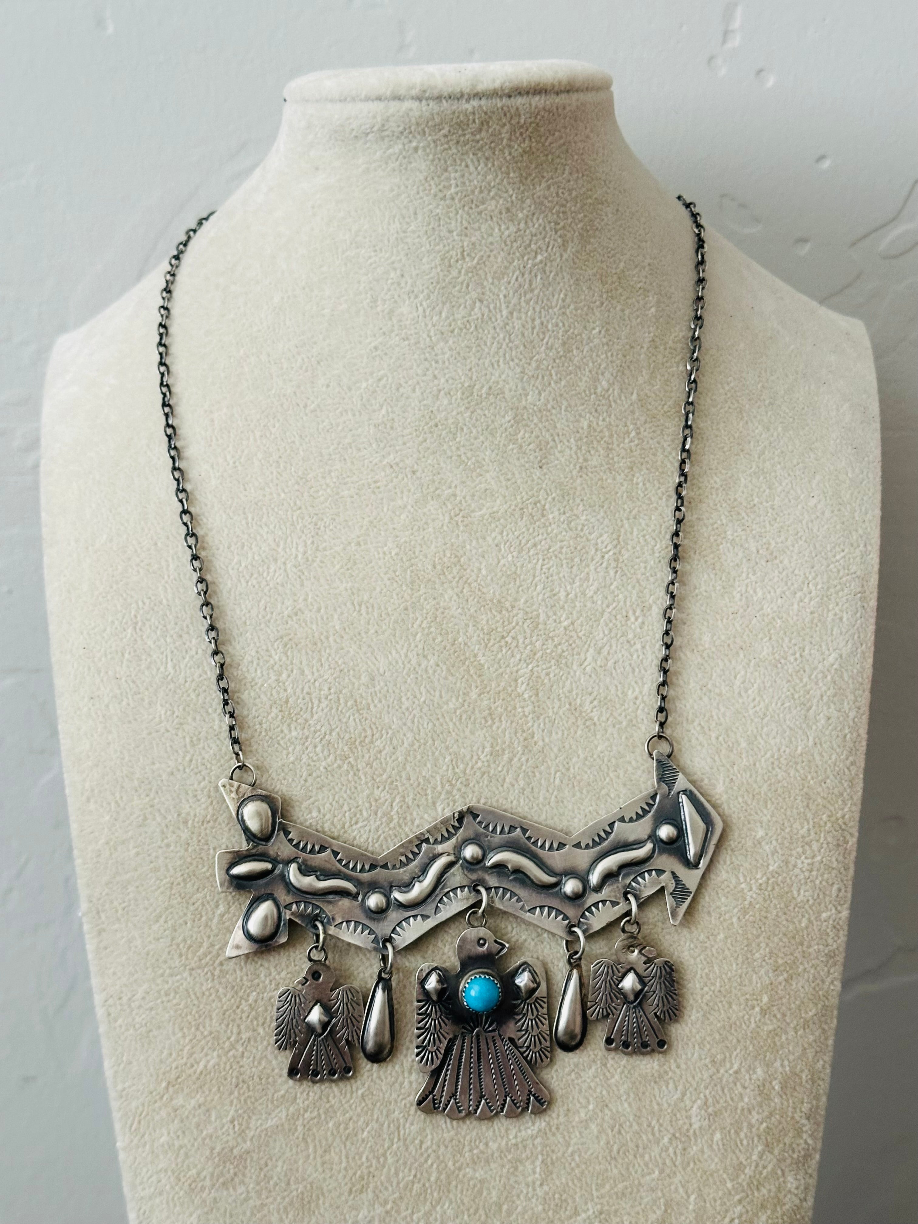 Timothy Yazzie Kingman Turquoise & Sterling Silver Necklace